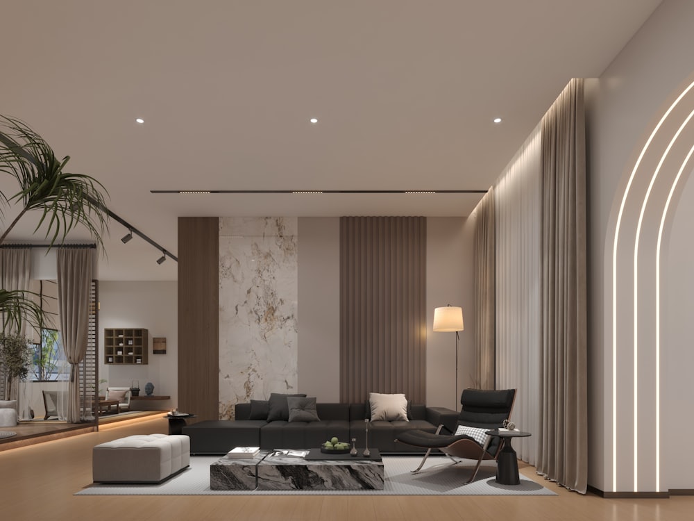 Modern serviced apartment lounge — corporate housing in Manchester sourced by Jigsaw Conferences