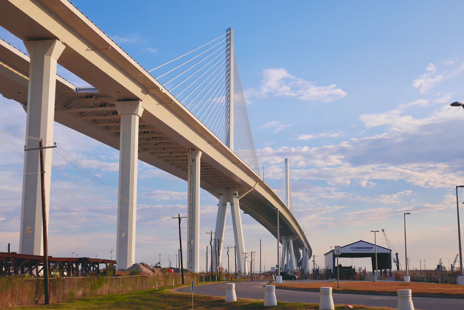 Elevated concrete highway crossing green land