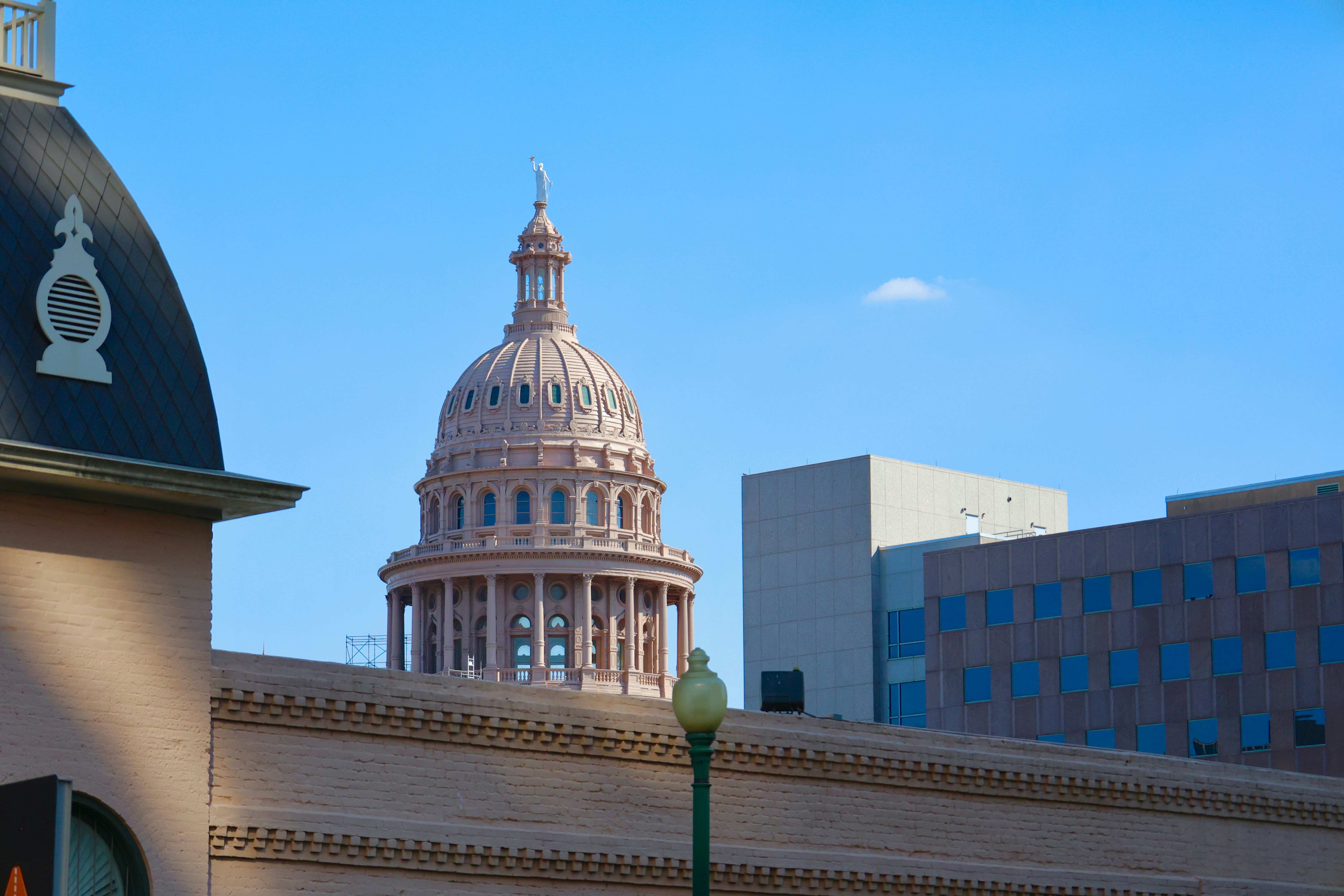 Austin texas state capitol building dome against sky