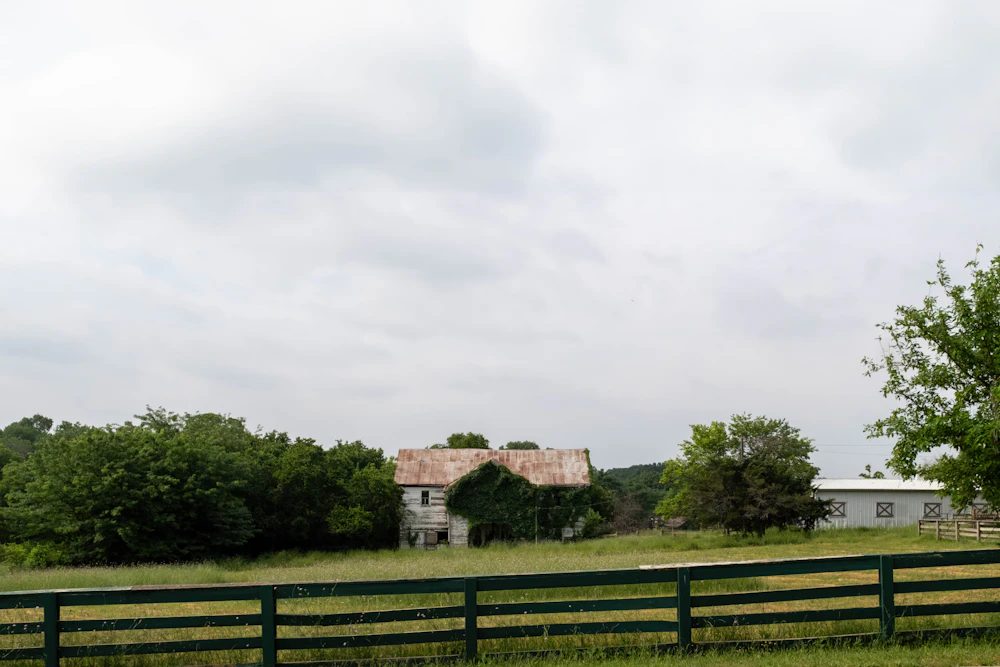 Fenced pasture on rural land