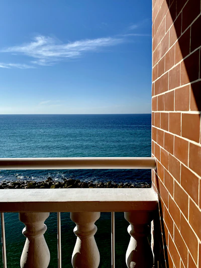 Ocean-view condo balcony
