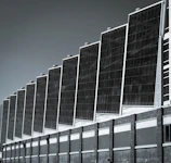 Row of angled windows on a modern building