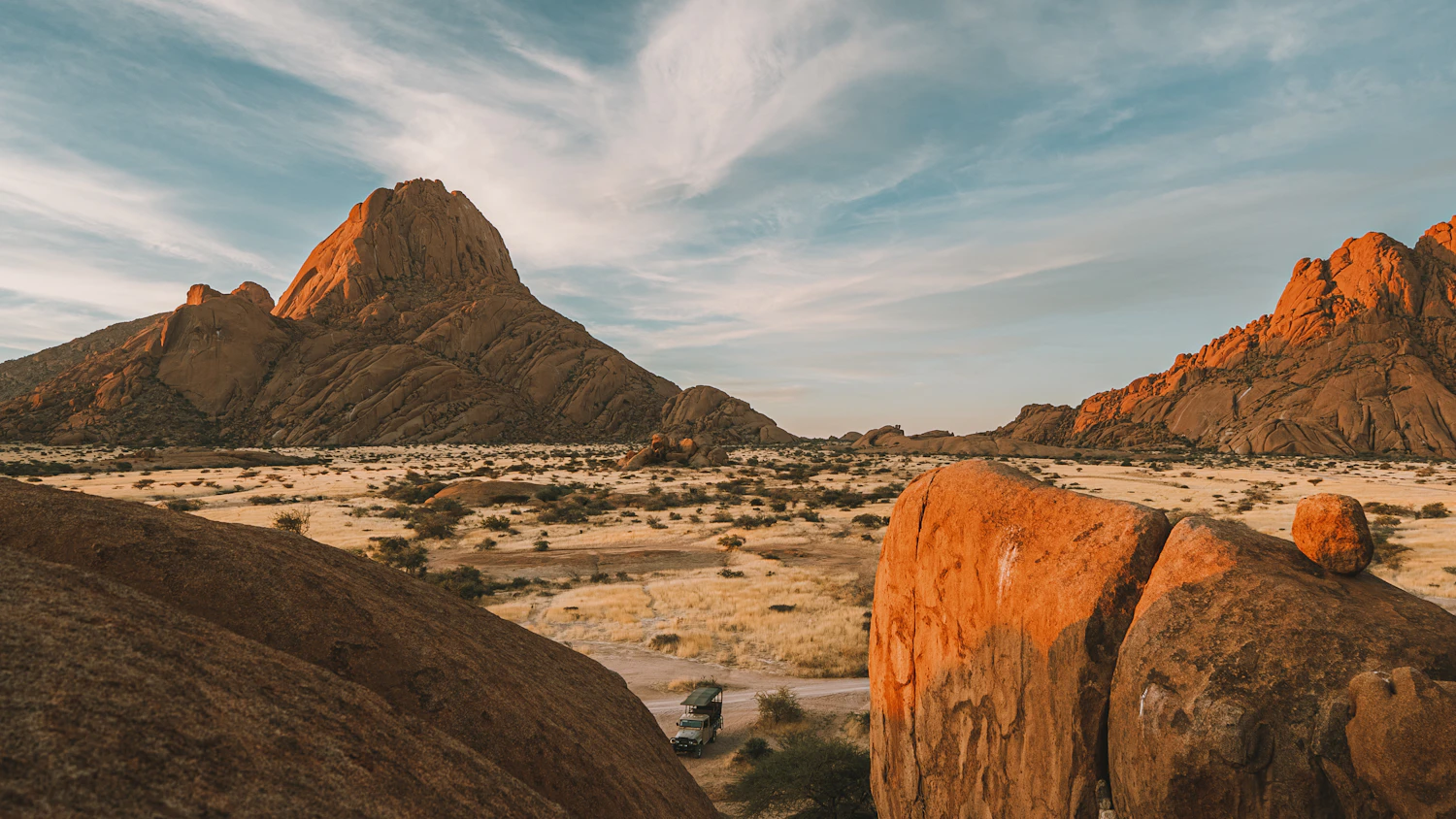 Mountain landscape at sunset