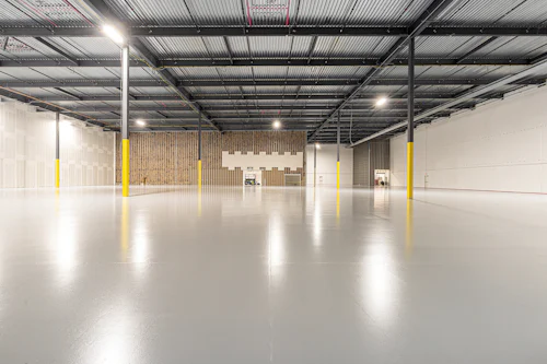 Warehouse floor prepared ahead of finishing