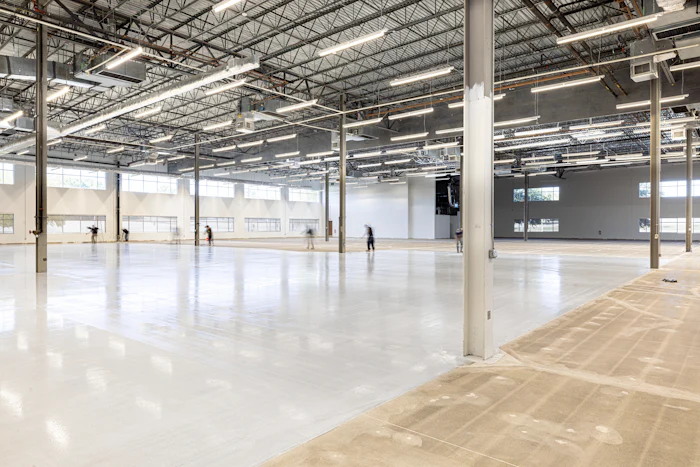 Self-levelling epoxy, finished bay