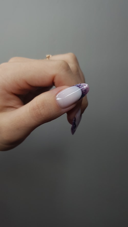 Glitter polish with rhinestones