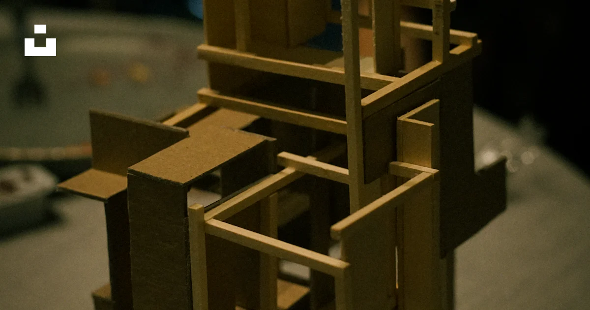 Cardboard Complex A complex cardboard and wood architectural model photo – Free ...
