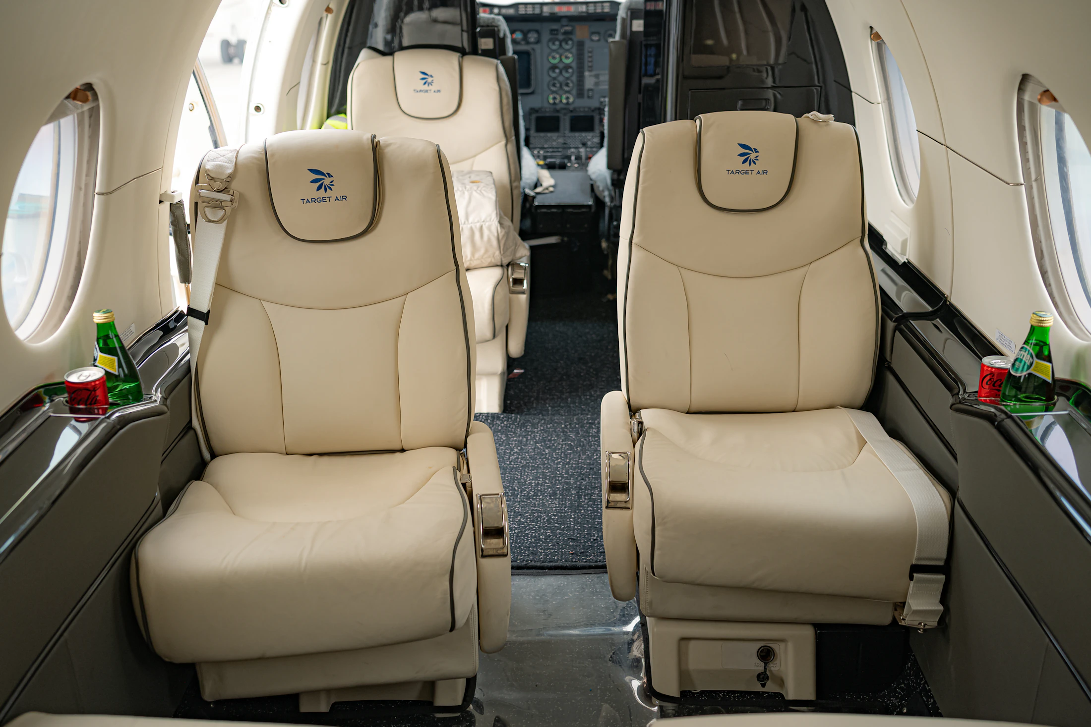 Luxury private jet cabin
