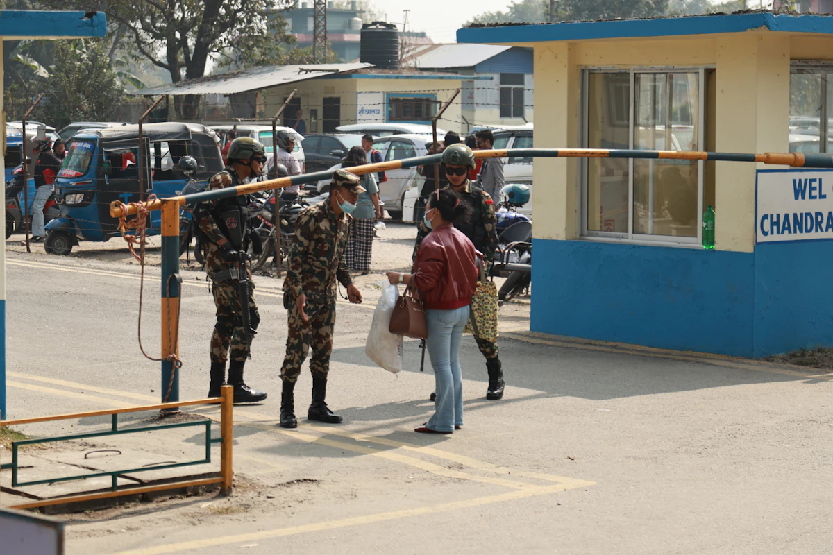 Travelers at an airport security checkpoint