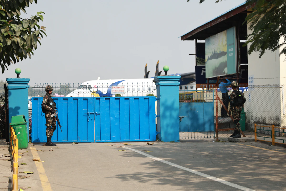 Traveler going through an airport security checkpoint