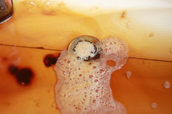 A clogged, choked drain with dirty backed-up water in Selangor