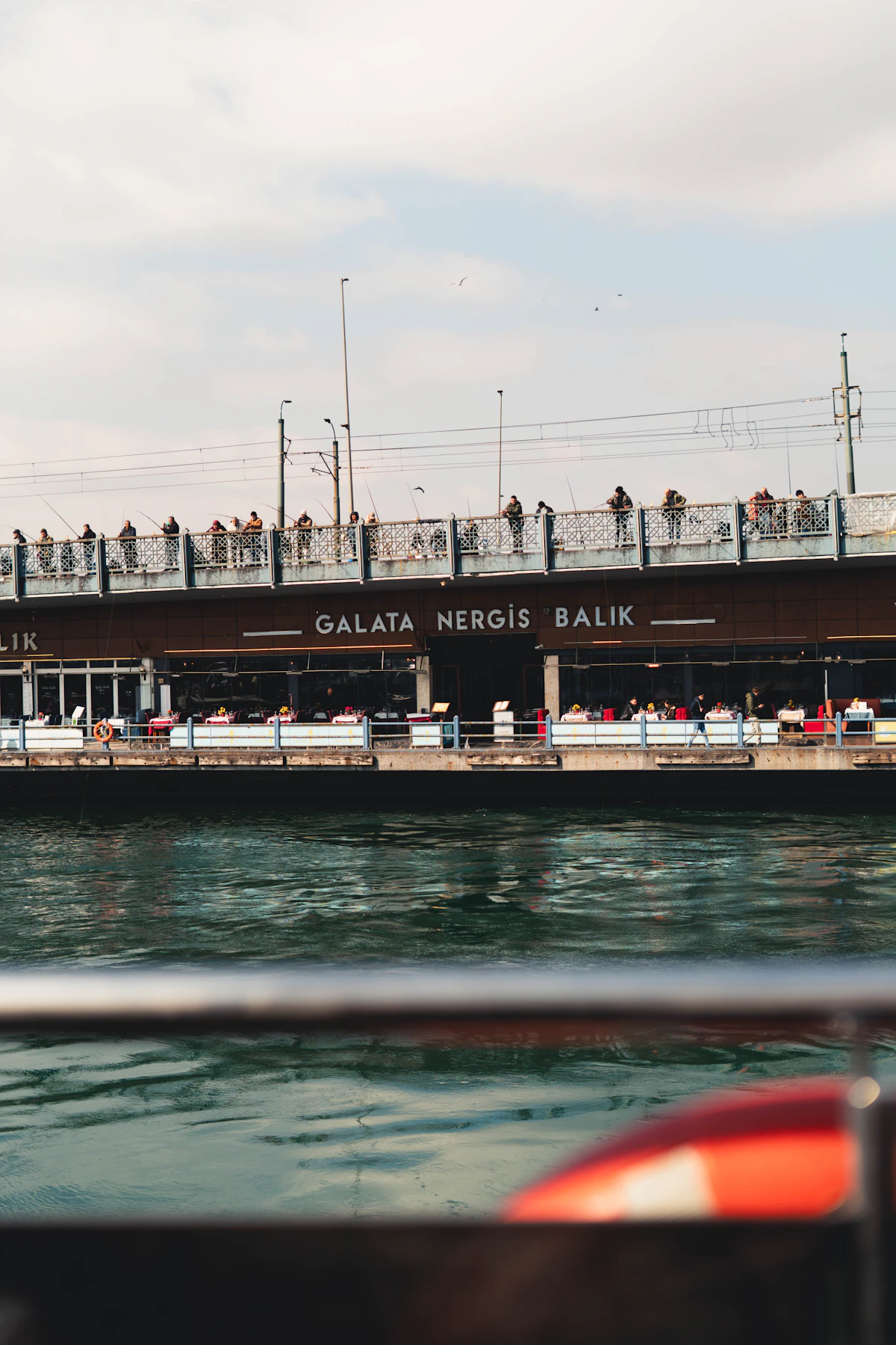 Fishing and waterfront restaurants at Galata Bridge