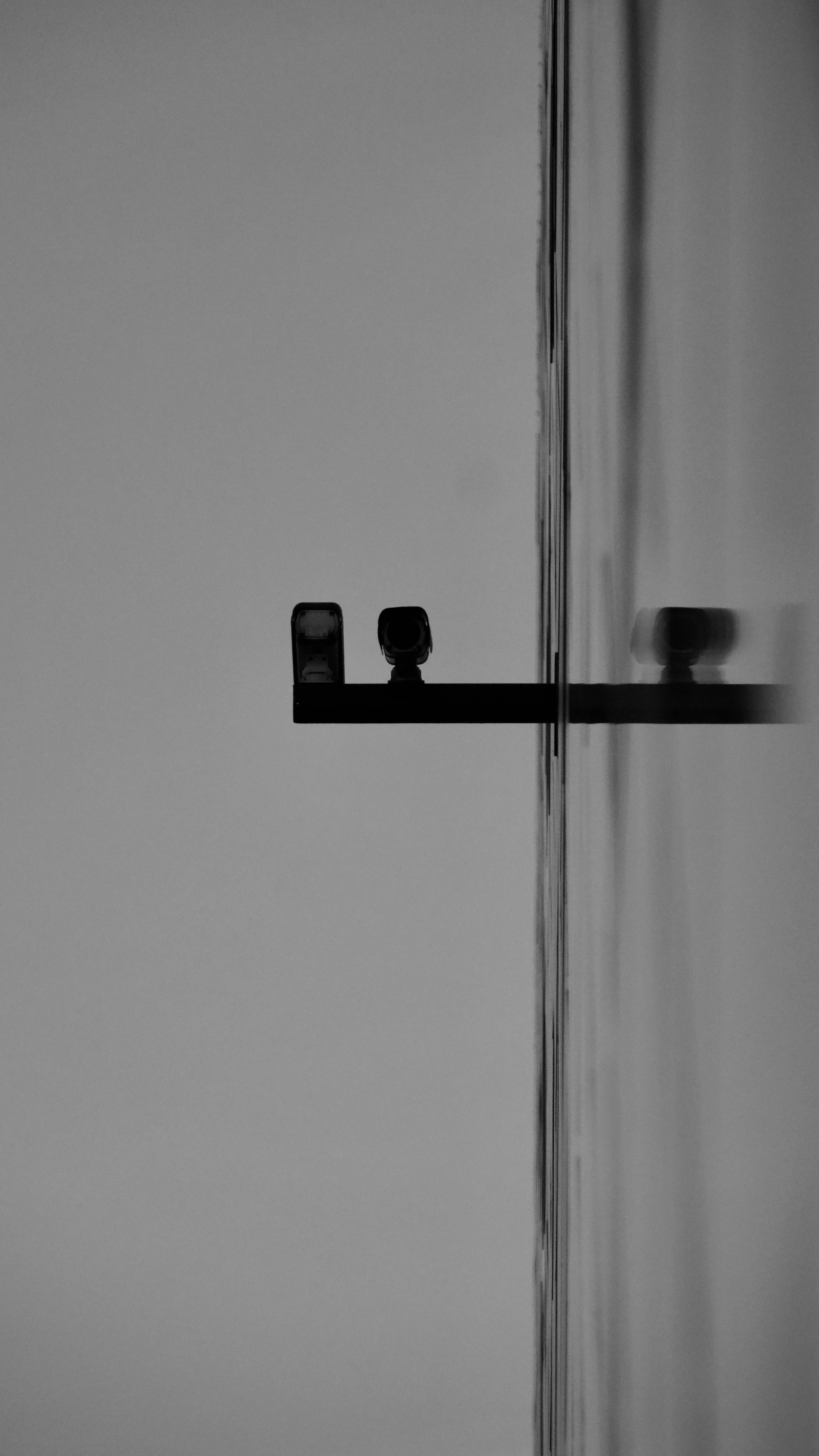 Black and white geometric architectural abstraction