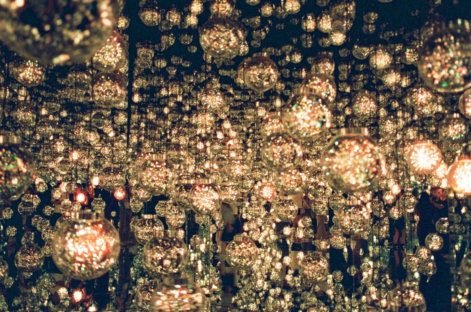 A multitude of sparkling lights in the darkness
