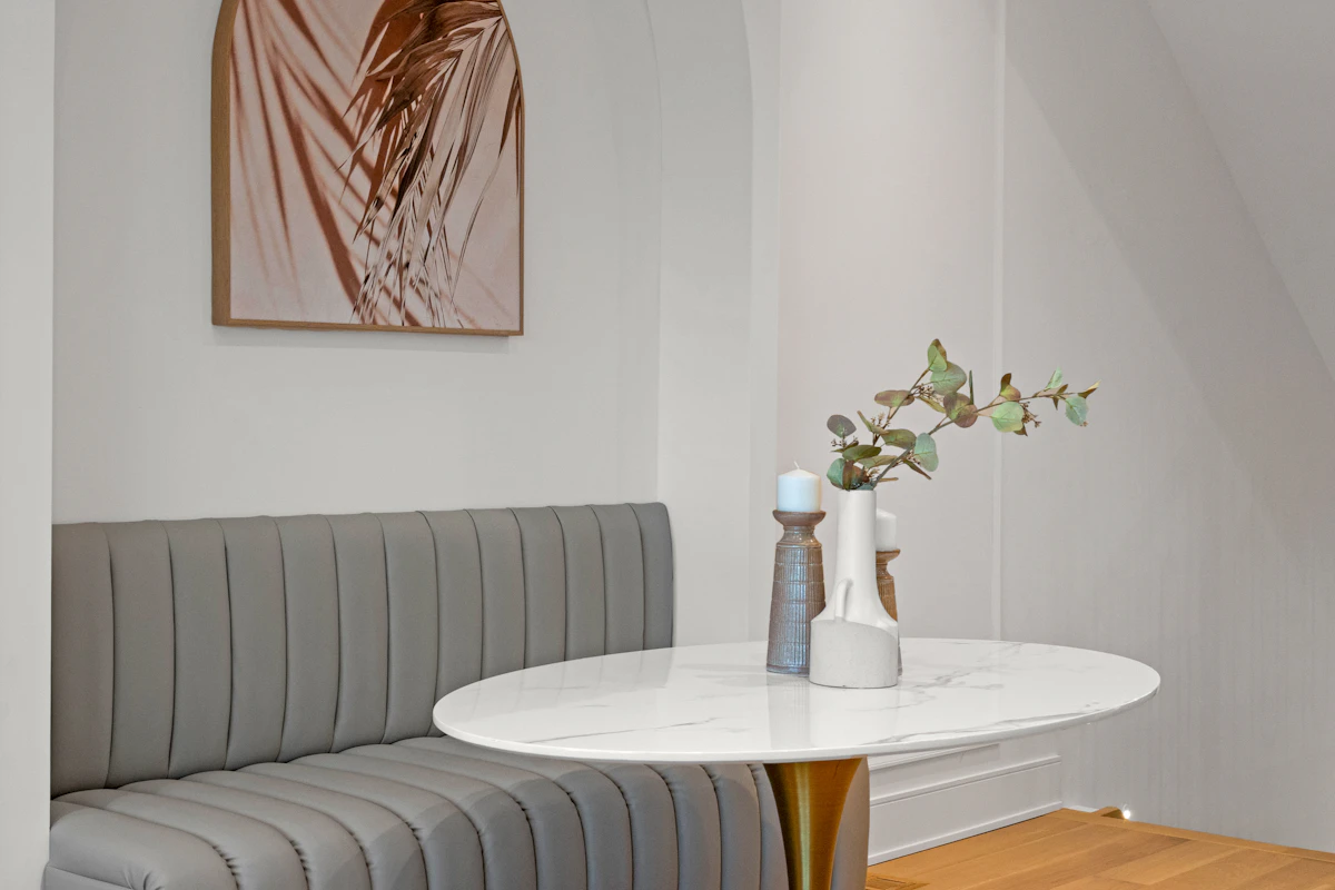 Table Bistrot en marbre Carrare