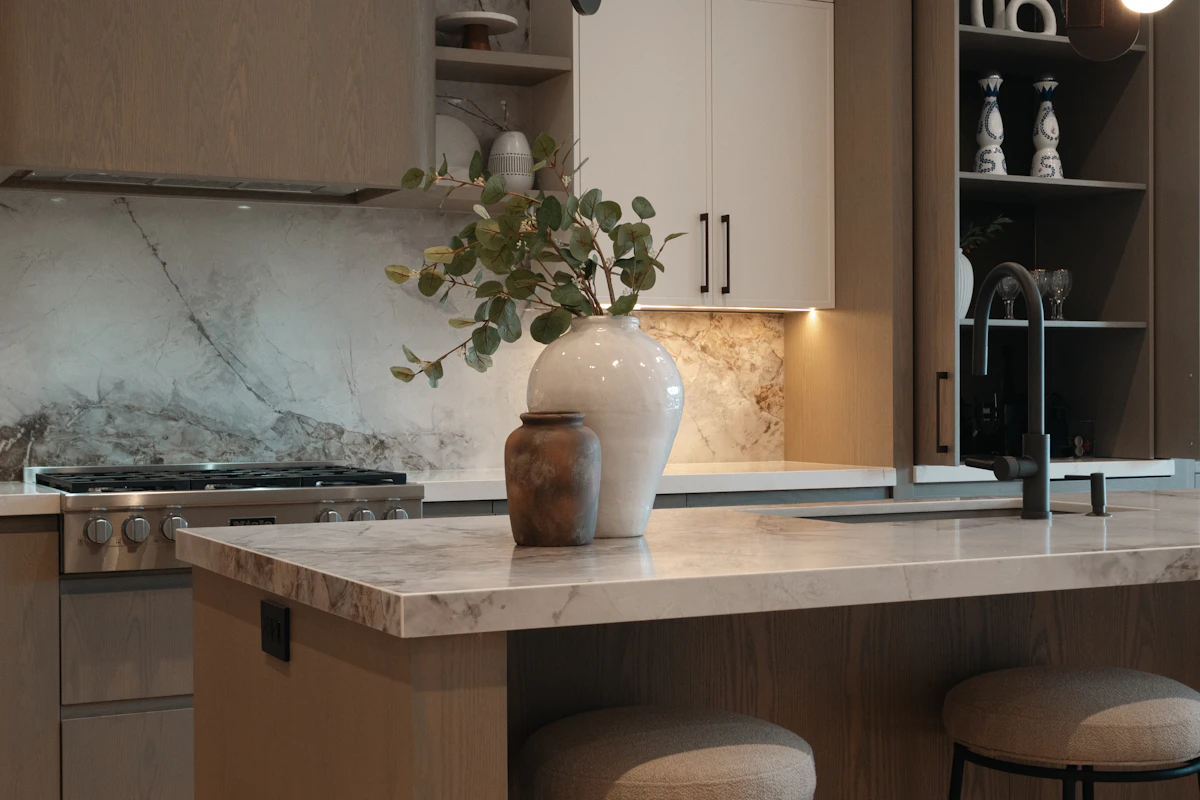 Elegant kitchen stocked and ready