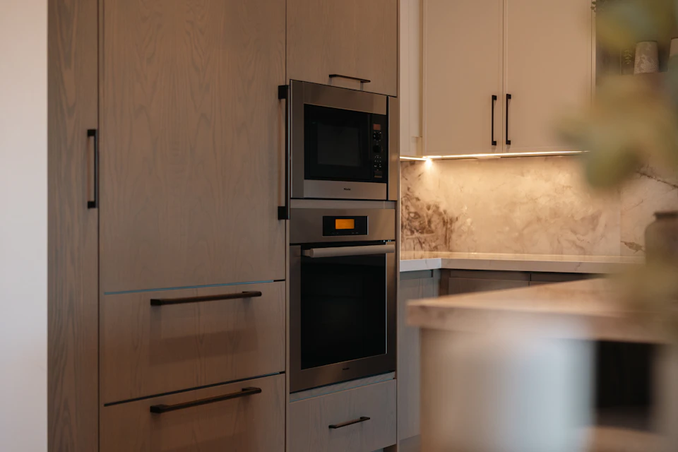 Premium built-in oven and microwave in a modern kitchen