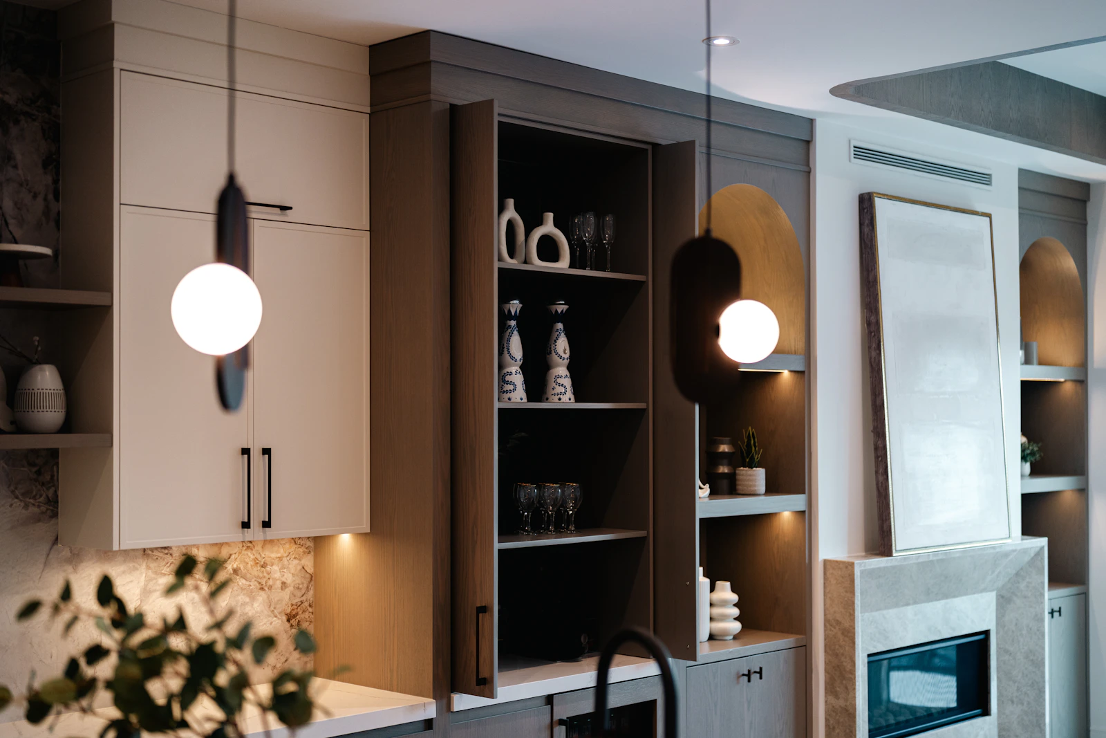 Recessed and pendant kitchen lighting