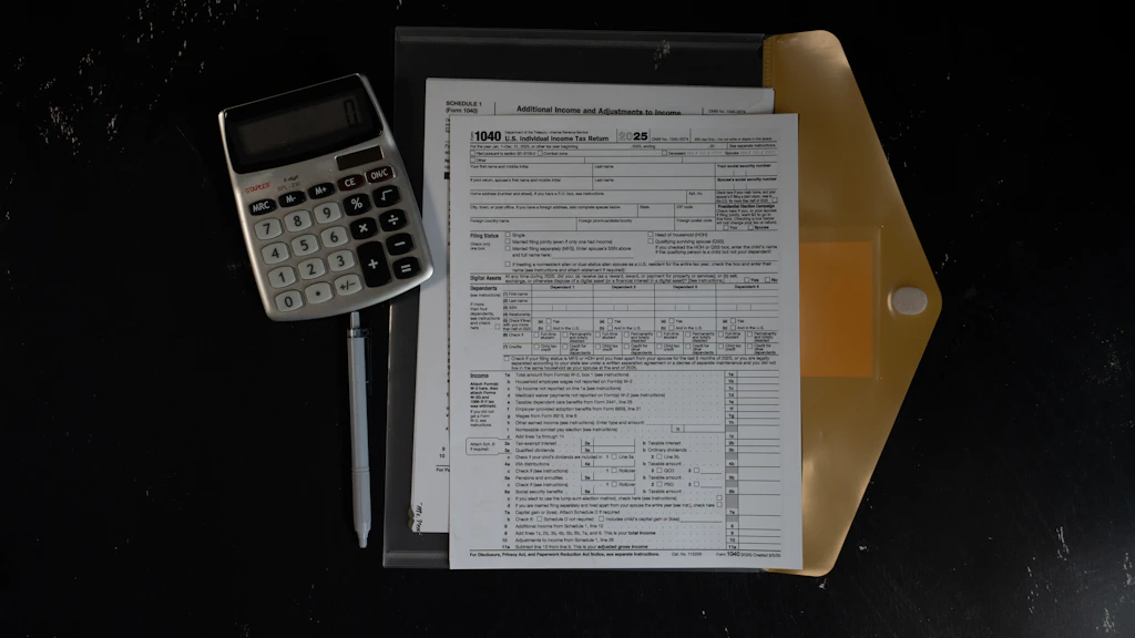 Calculatrice et budget sur un tableau de gestion financière