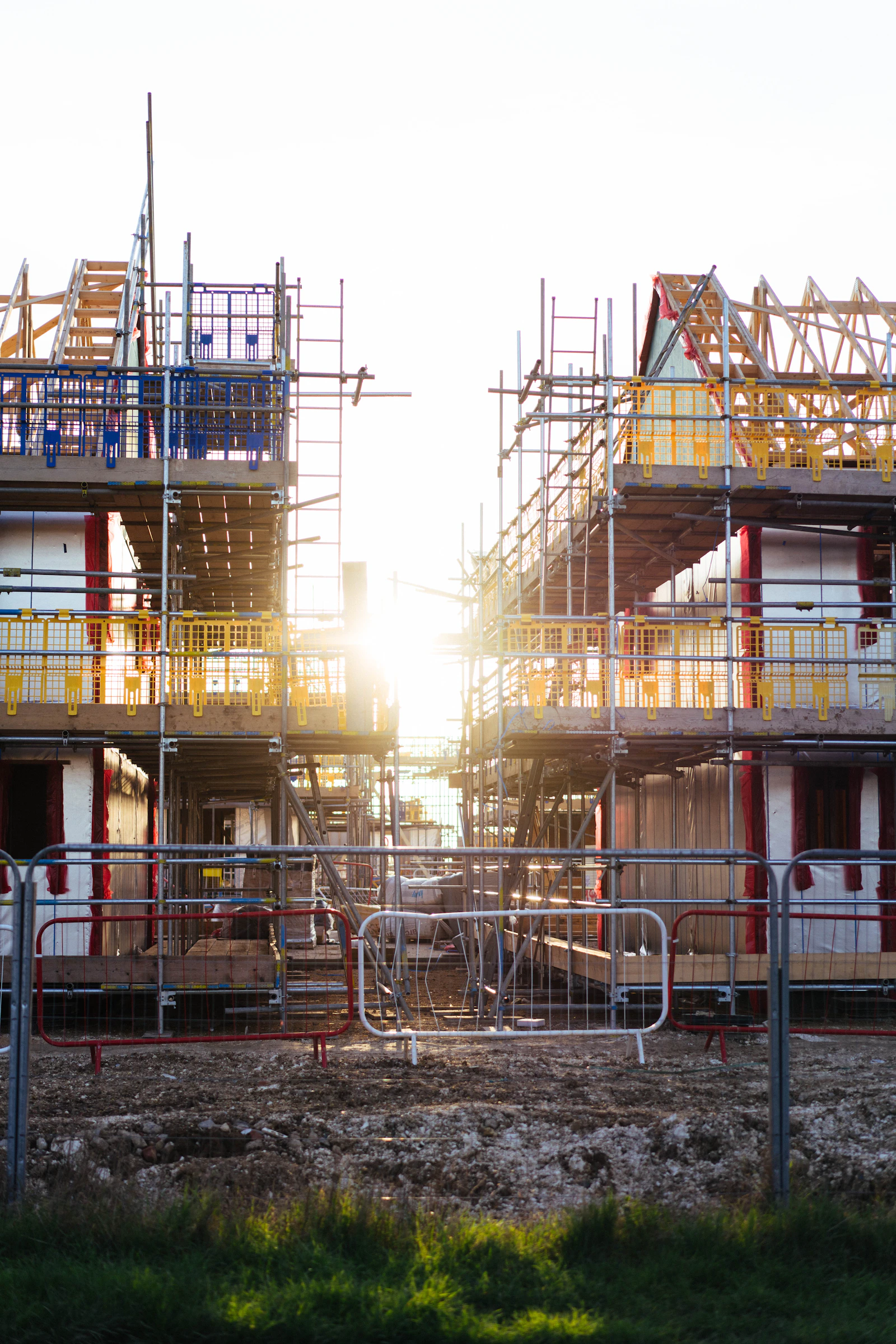 New construction homes under build in a Cibolo TX neighborhood