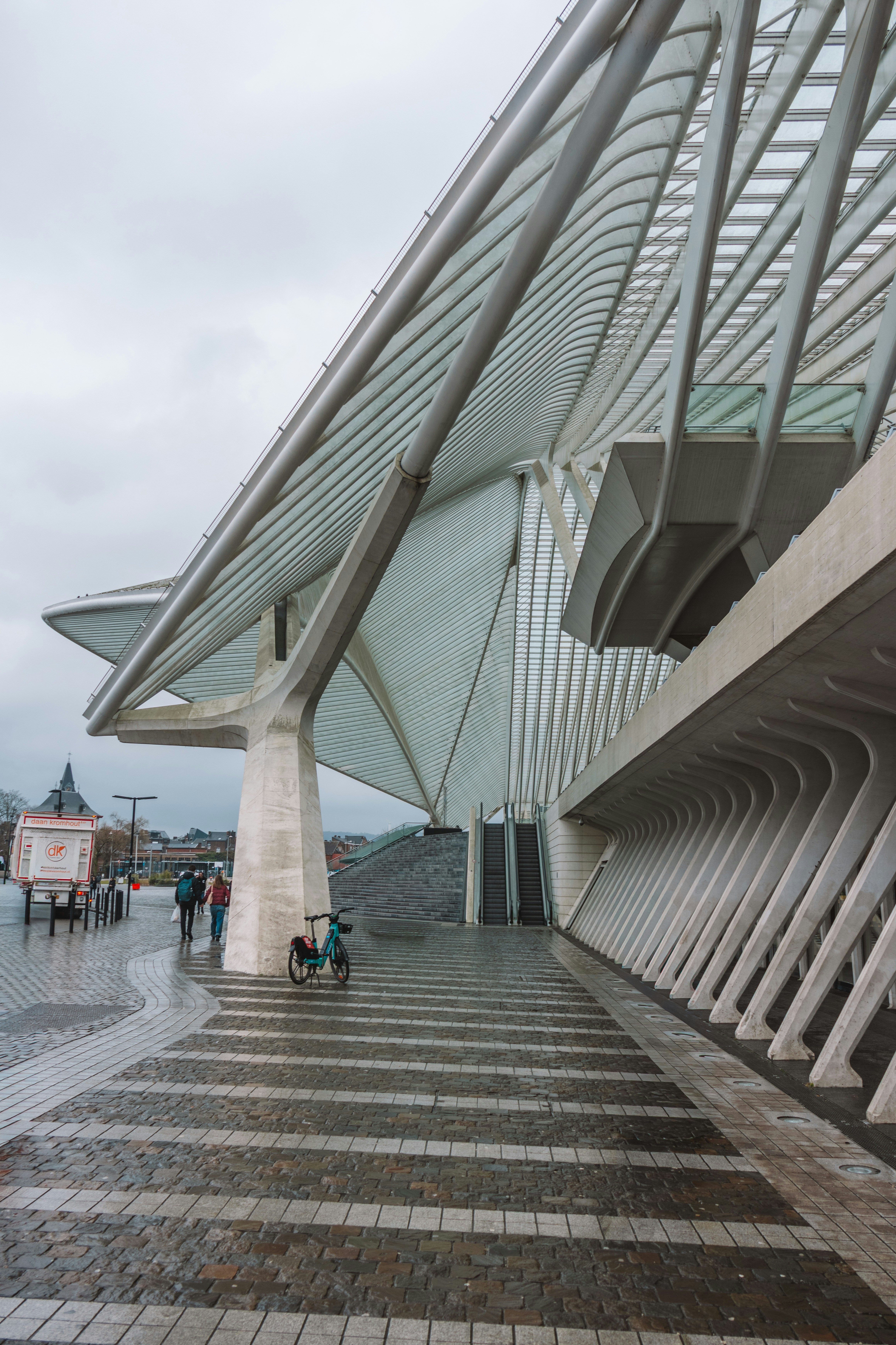Modern architectural design with curved white roof