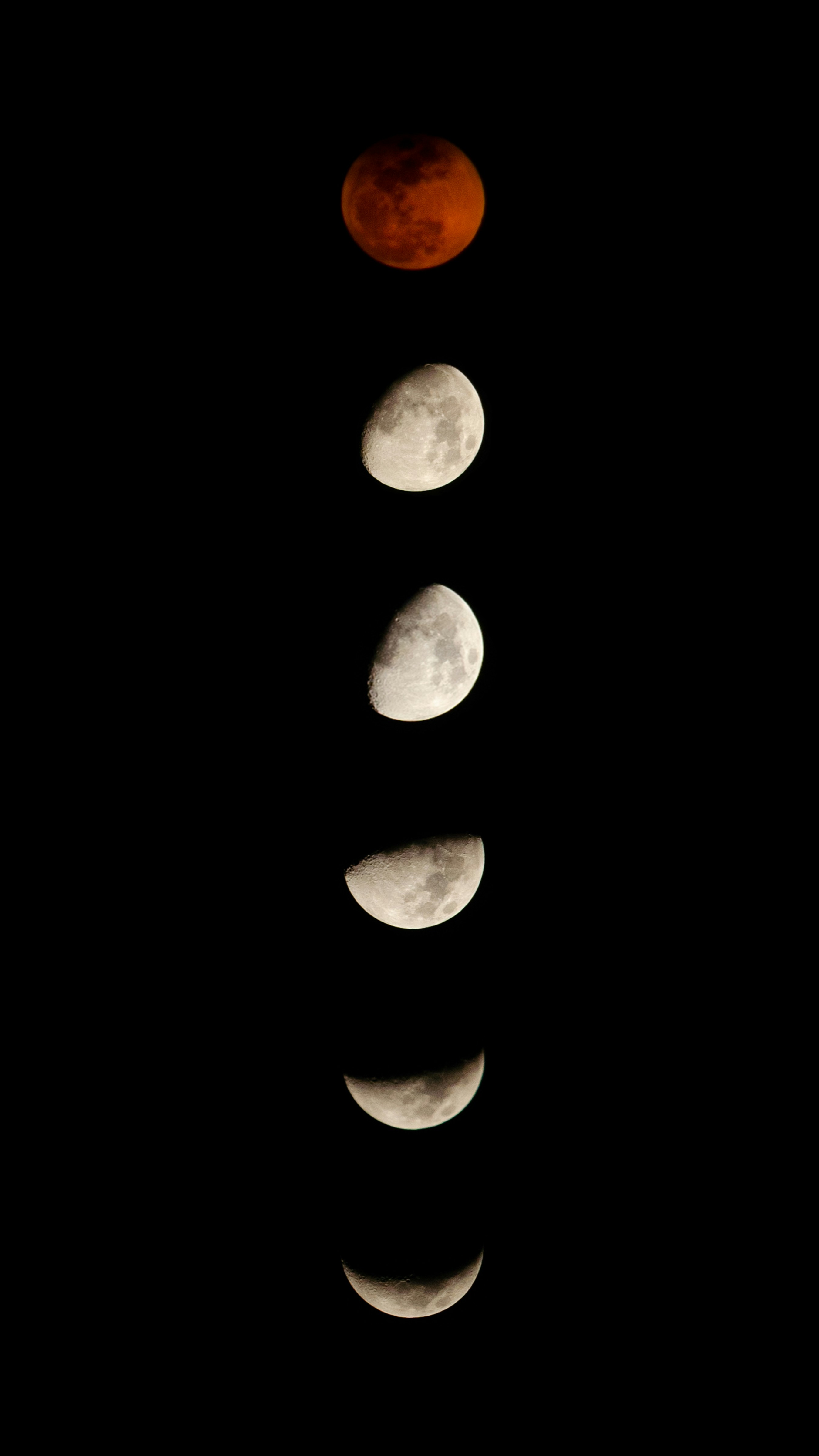 Phases of the moon during a lunar eclipse