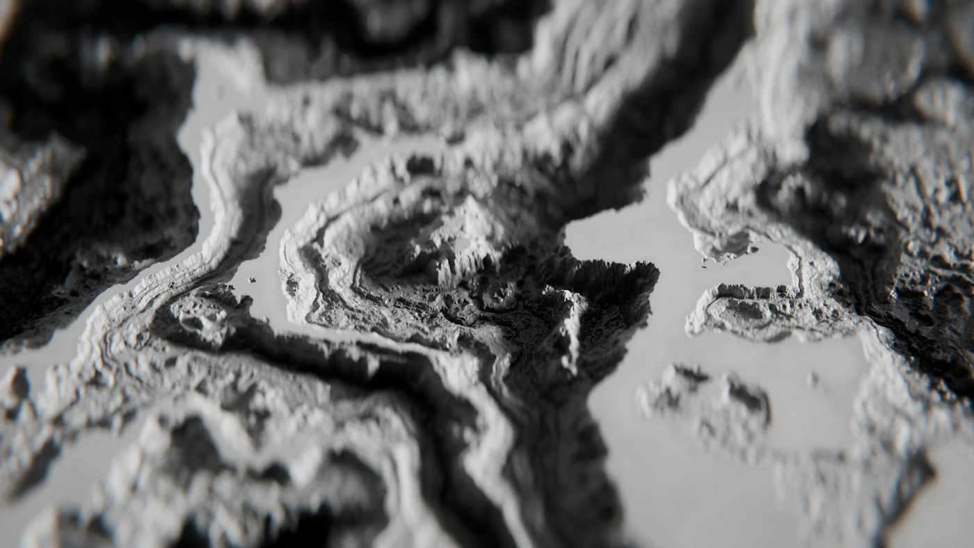 Topographic terrain model used to symbolize site verification