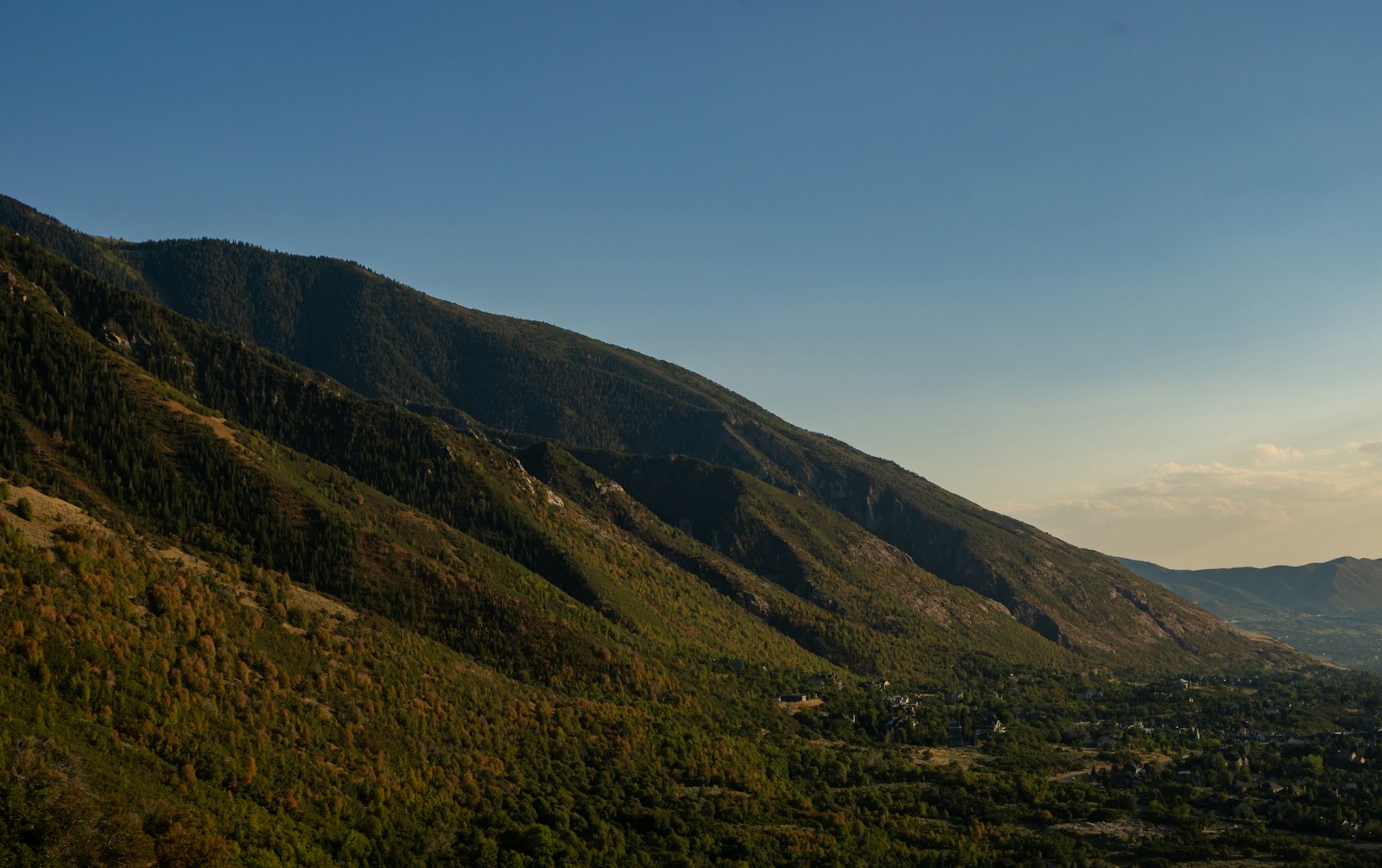 Green Utah mountainside above a small town near Springville, UT homes for sale