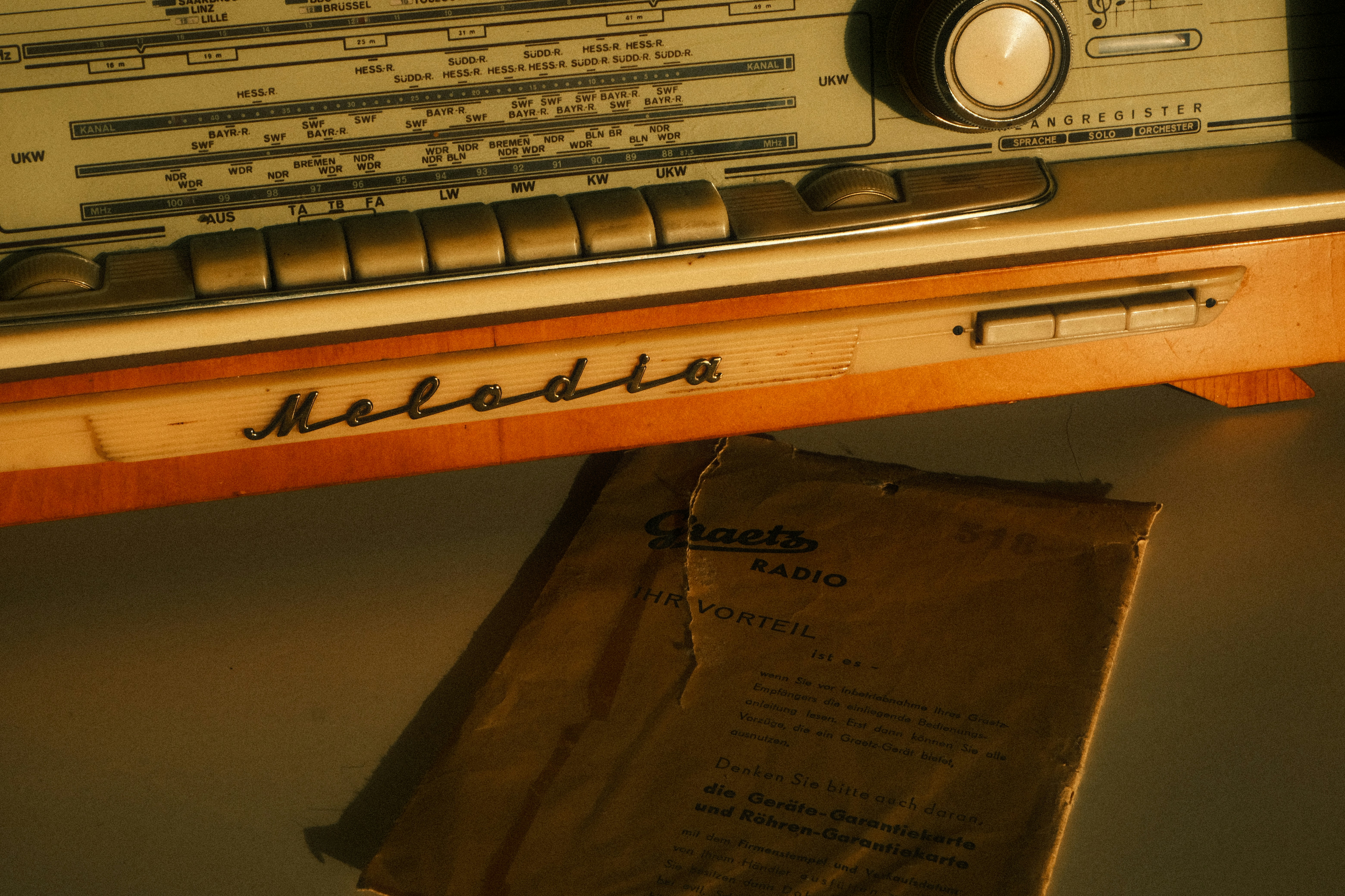 Vintage melodia radio with instruction manual