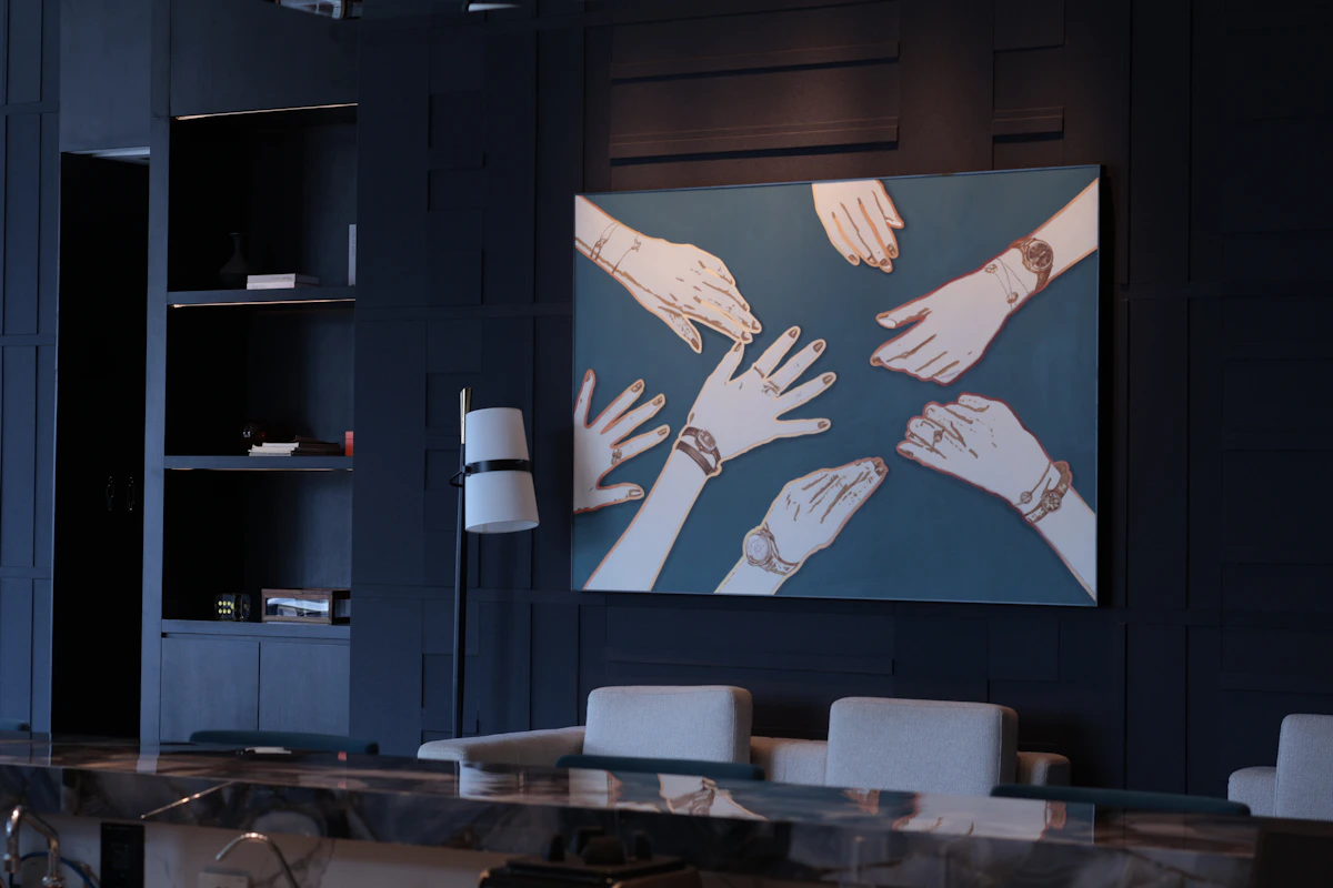 Statement artwork in luxury interior