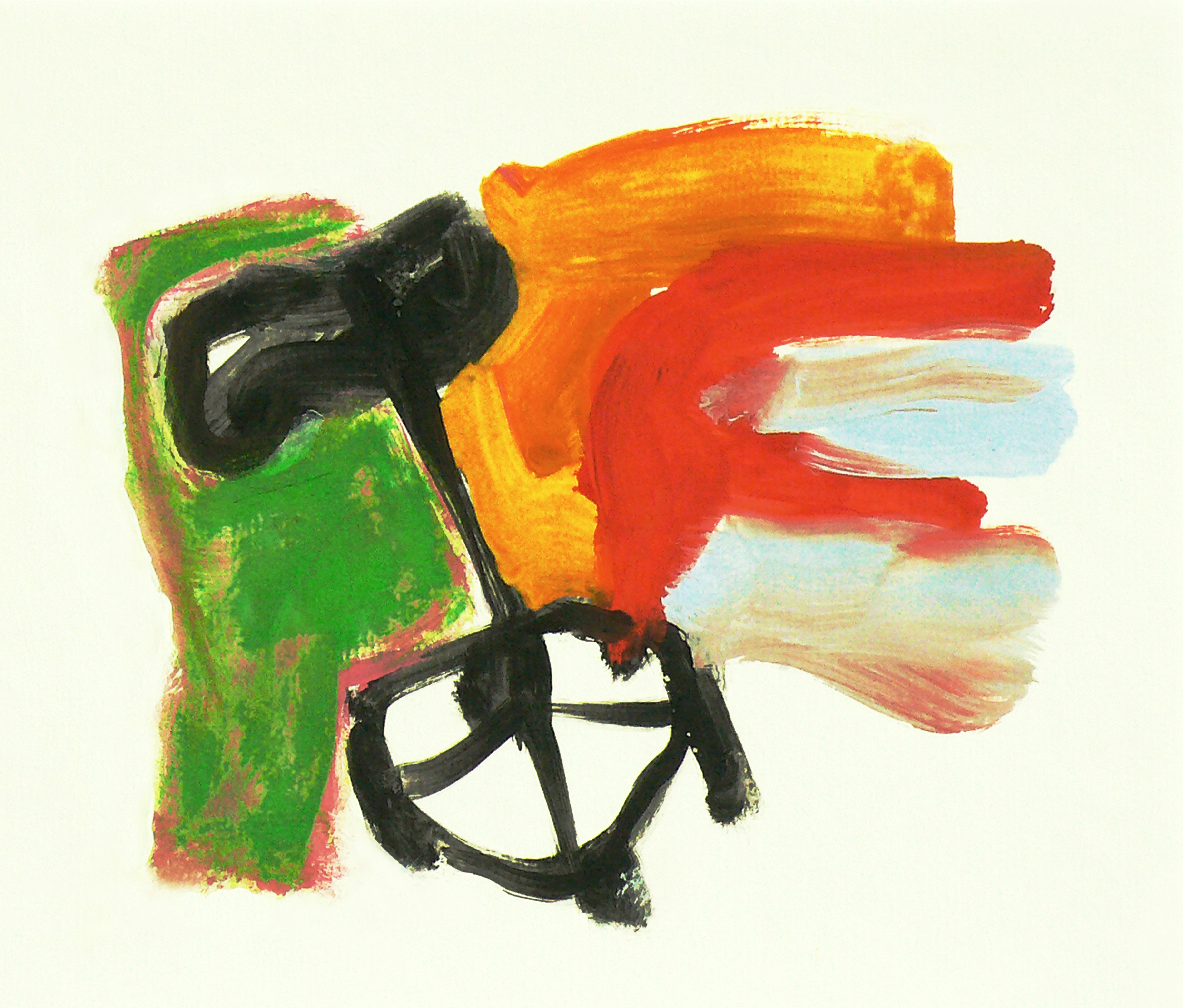 Dipinto astratto e colorato con pennellate audaci