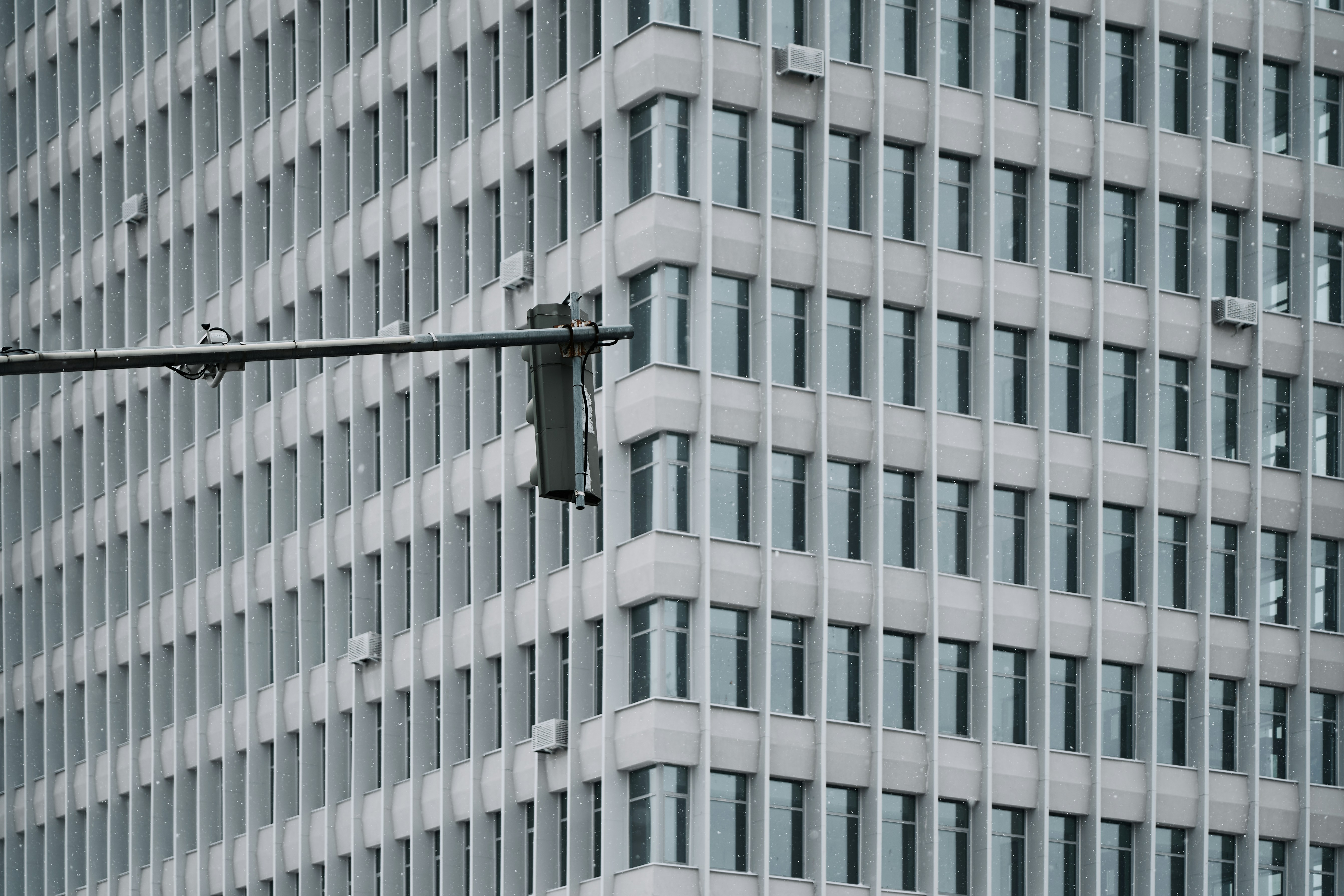 Modern office building with repeating windows