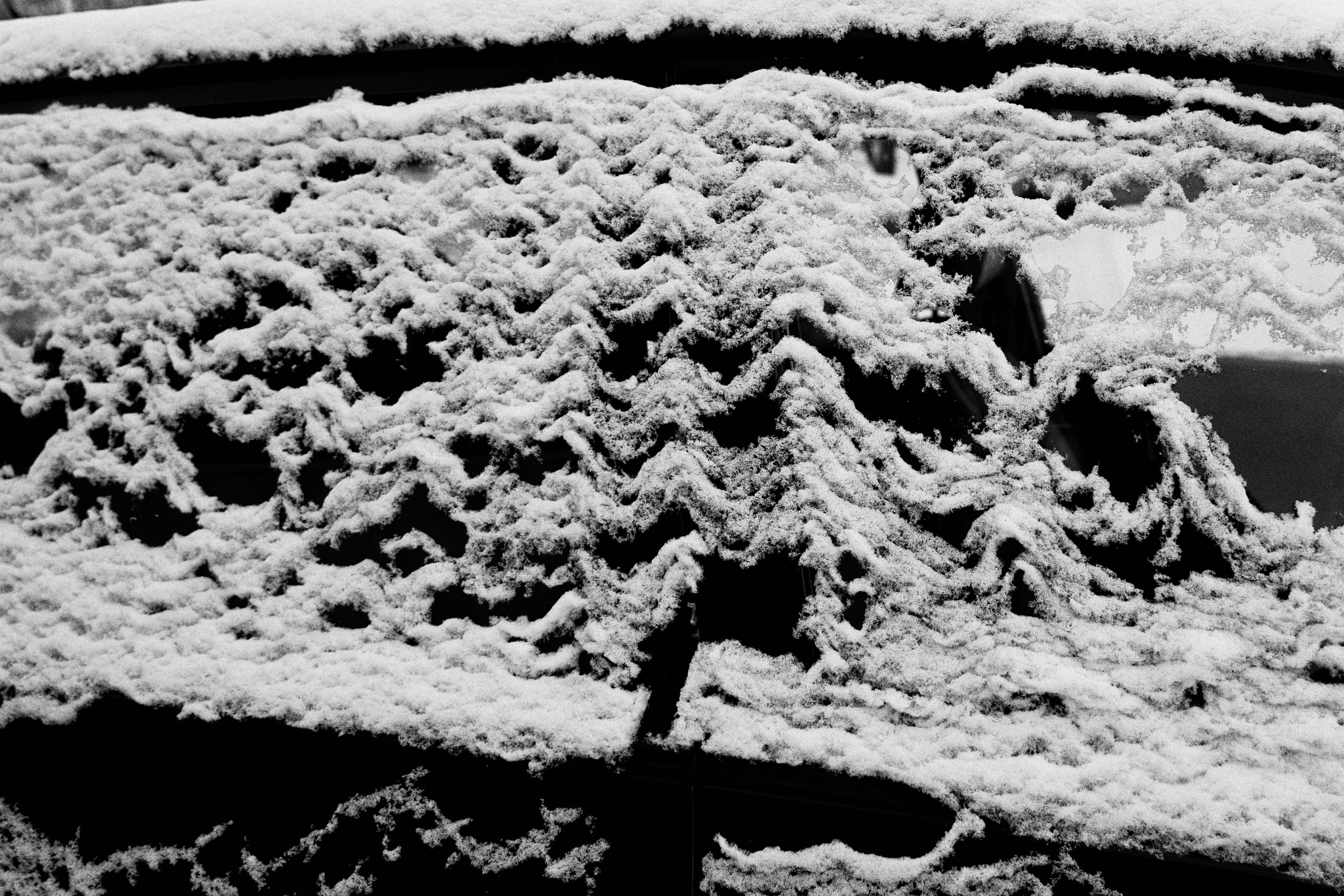 Close-up of textured, wavy, white material