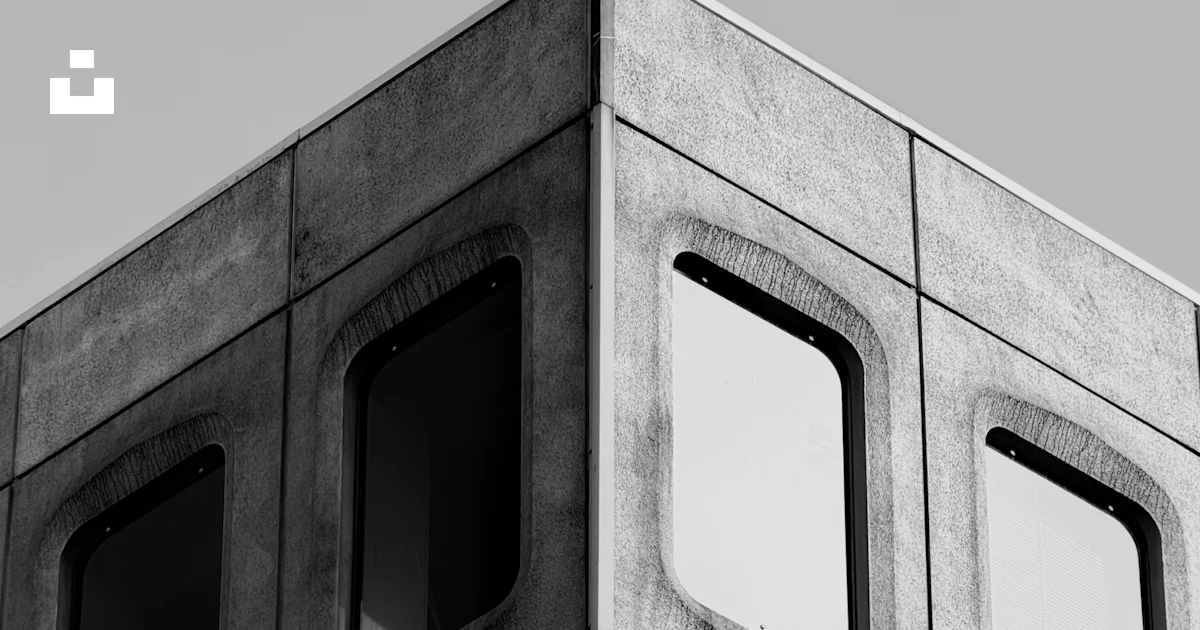 Concreat Rounded Corner Modern concrete building corner with rounded windows photo – Free ...