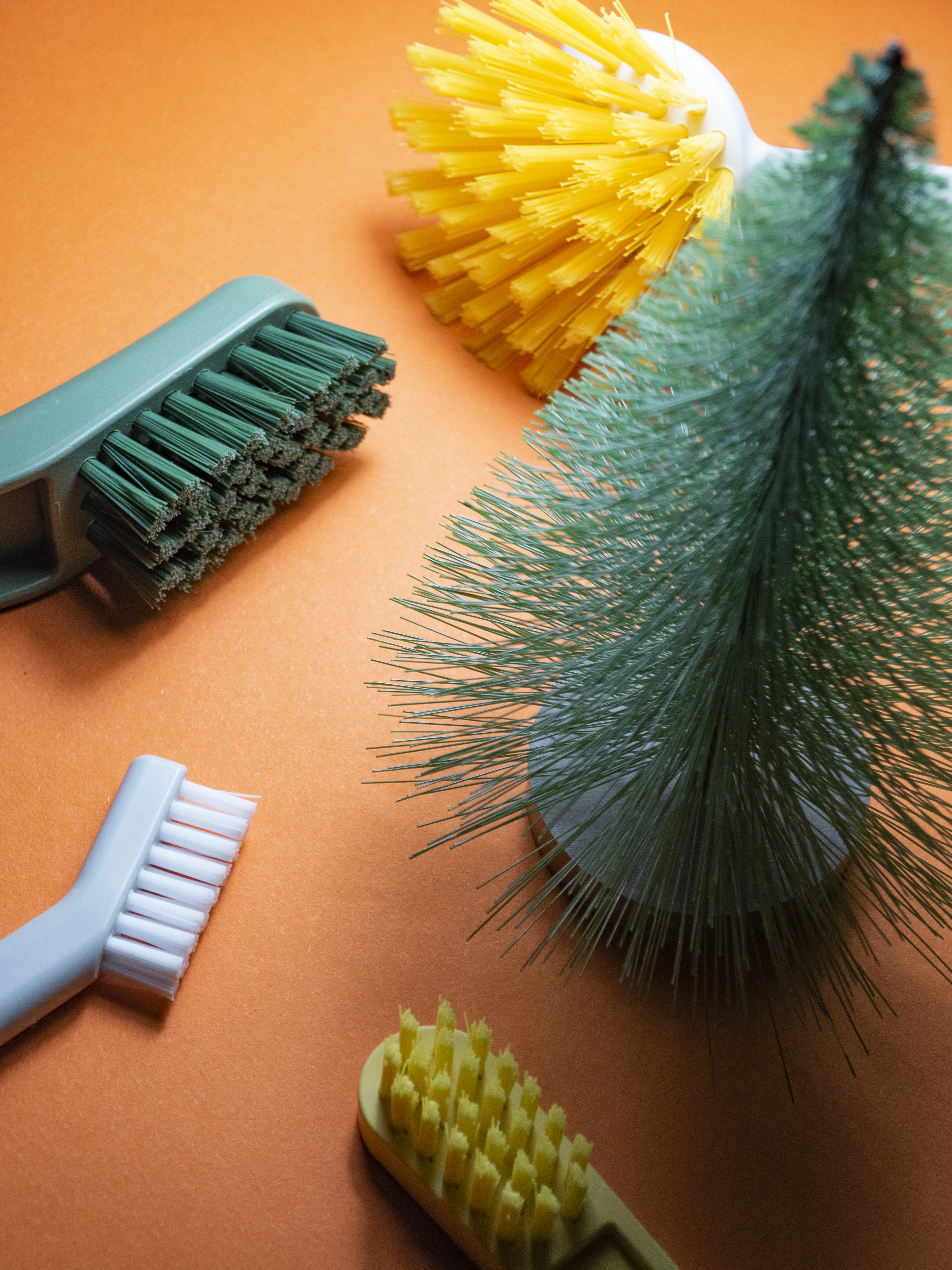 Selection of cleaning brushes for grout