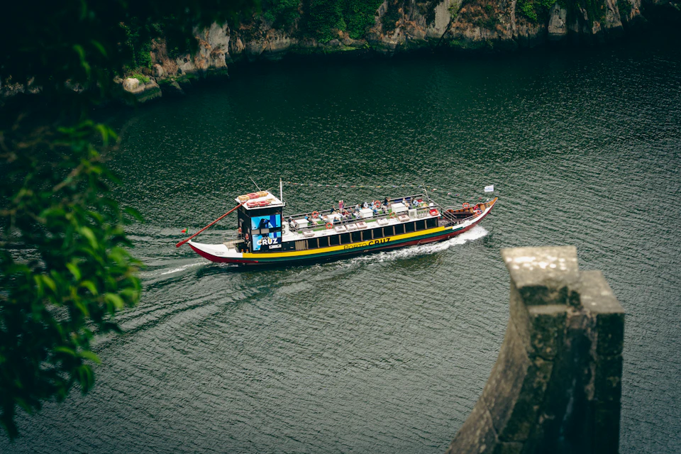 Passenger boat on a scenic water route