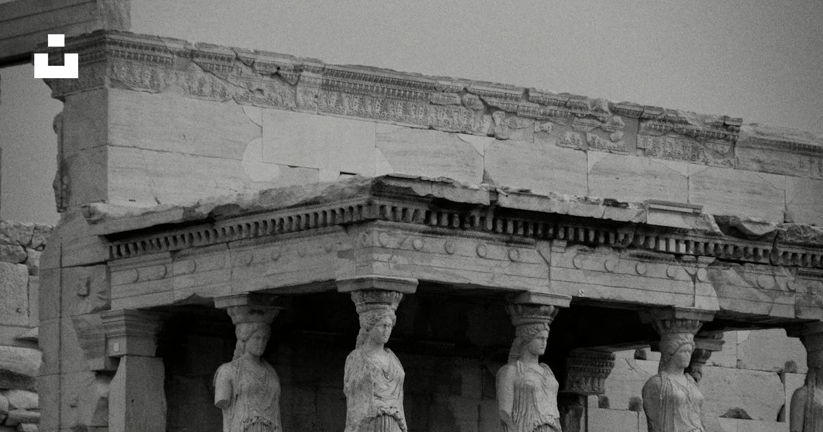 Greek Temple Railing Ancient greek statues supporting a temple roof photo – Free Stone Image ...