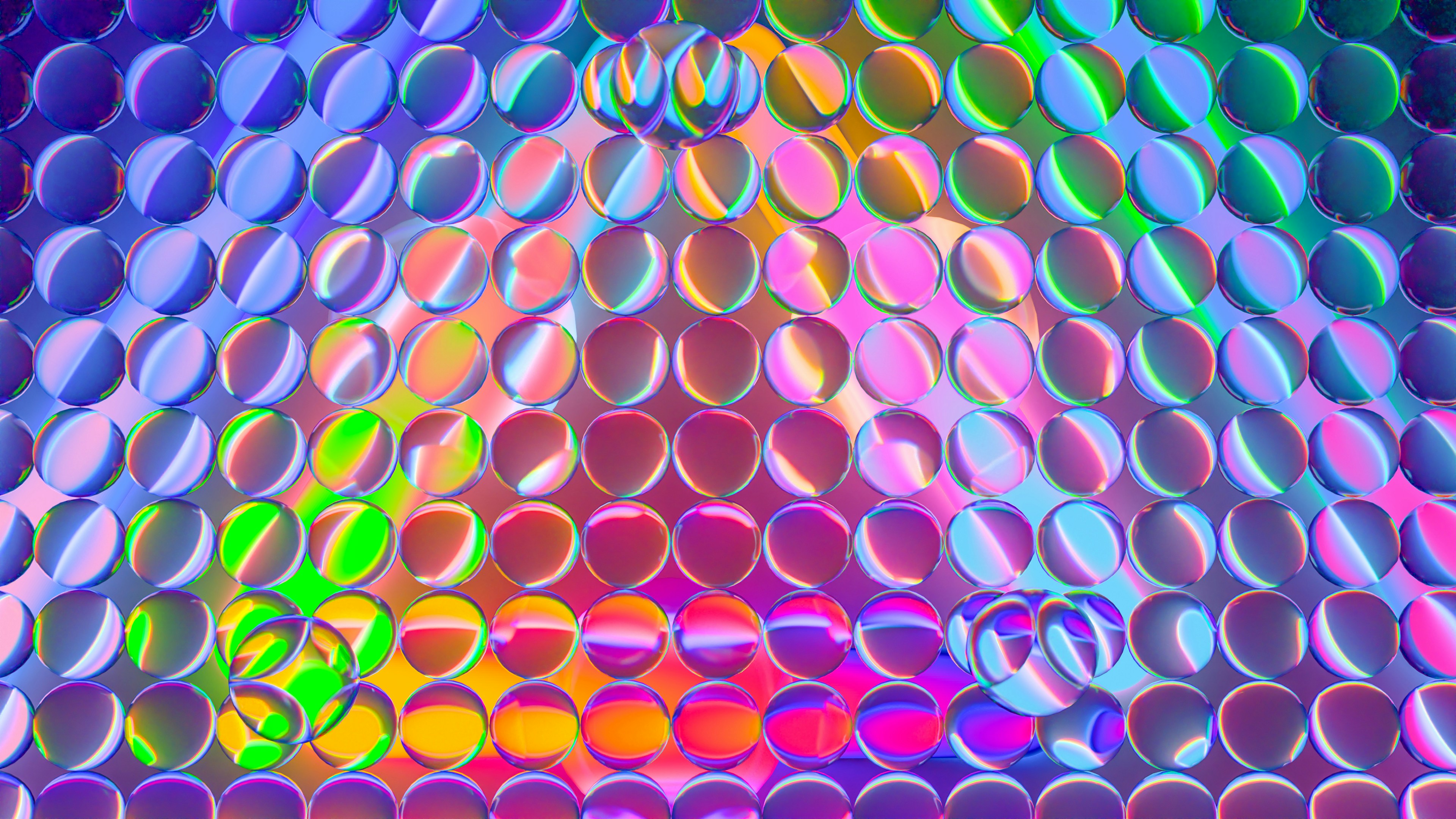Bolha iridescente com reflexos de luz coloridos