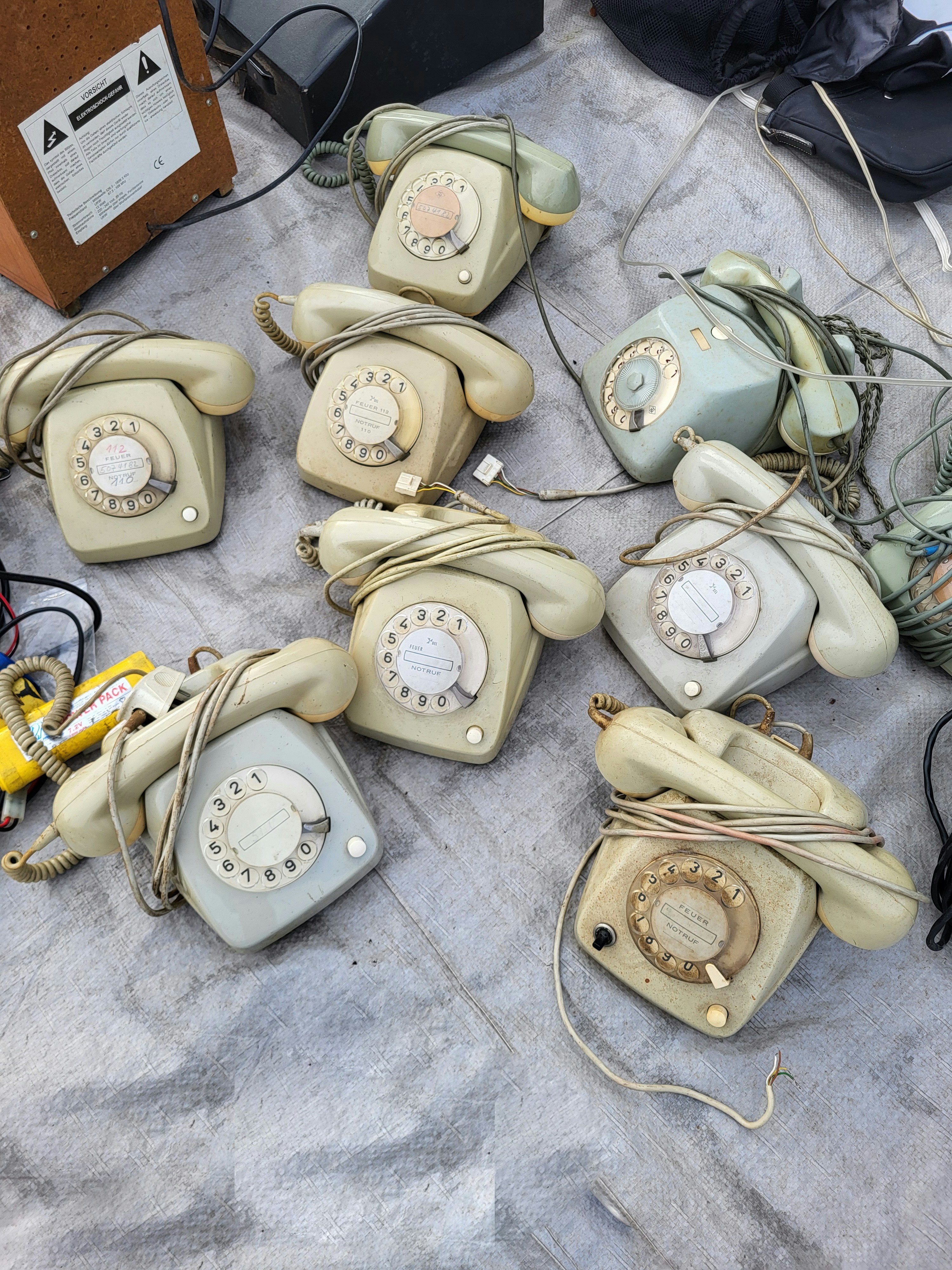 Collection of vintage rotary dial telephones on a surface photo – Free ...