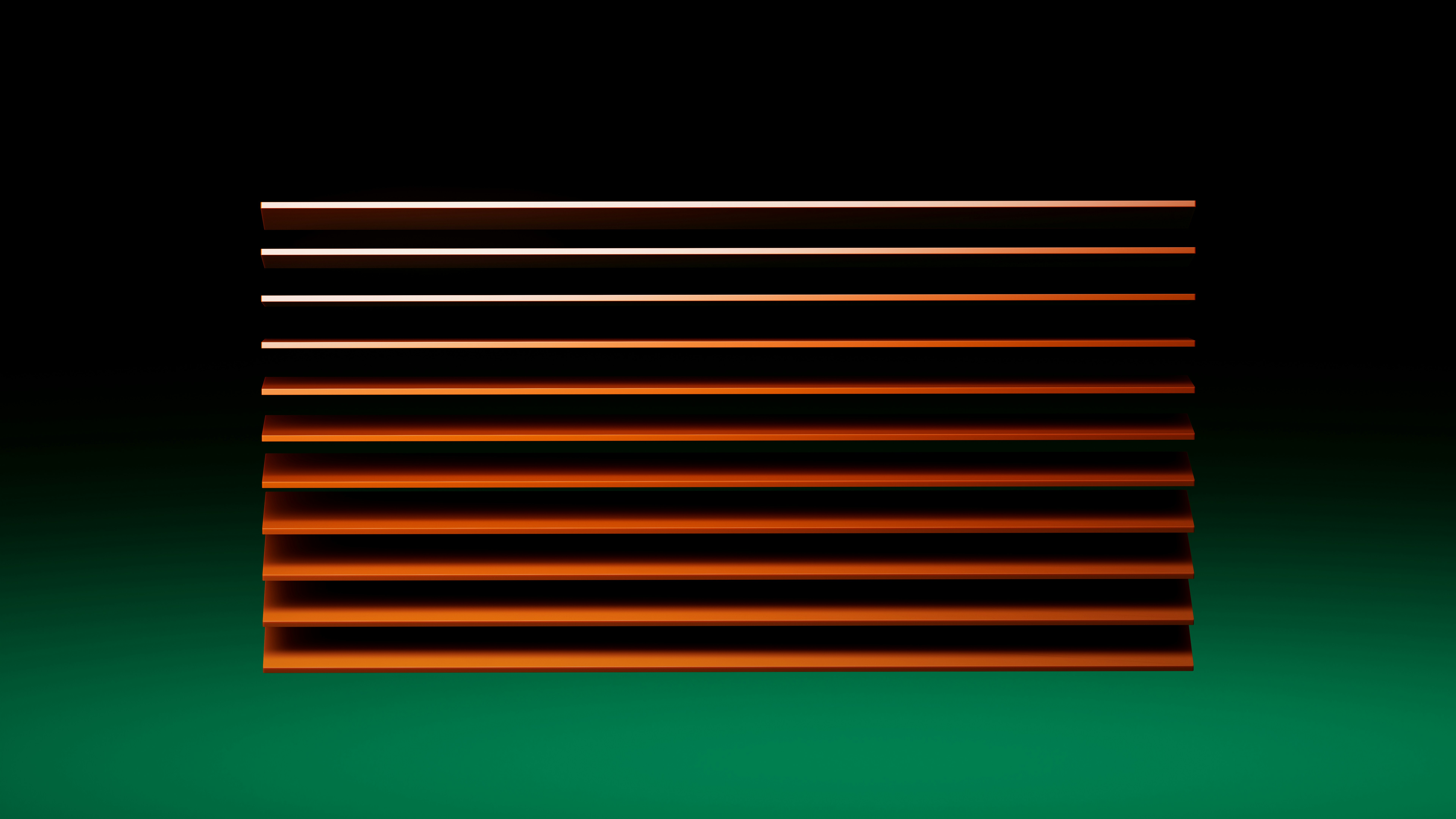 A metallic grid with horizontal lines.