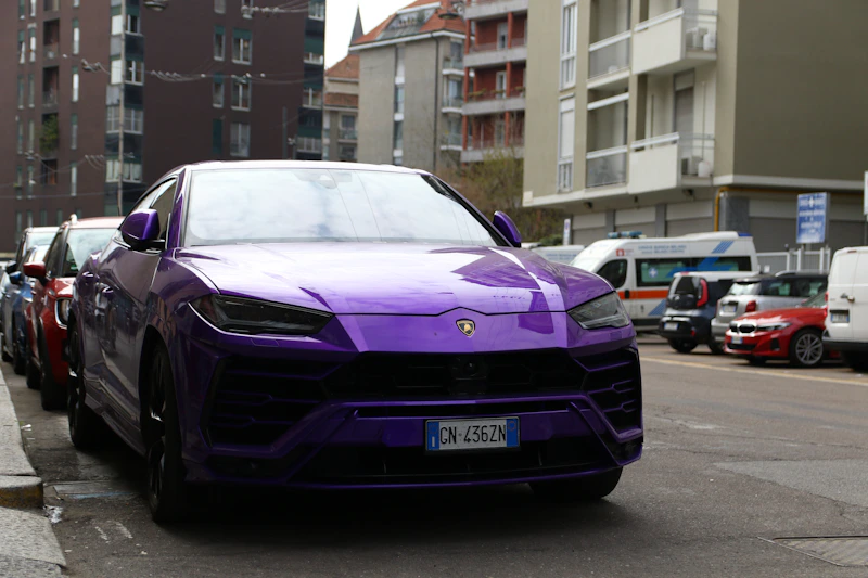 Vibrant purple Lamborghini Urus in New Zealand
