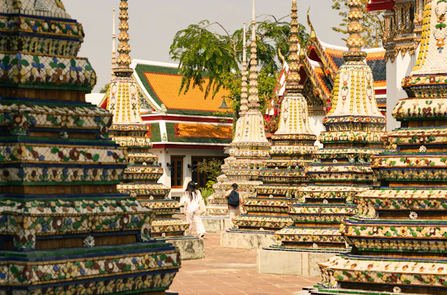 Wat Pho's tiled chedis