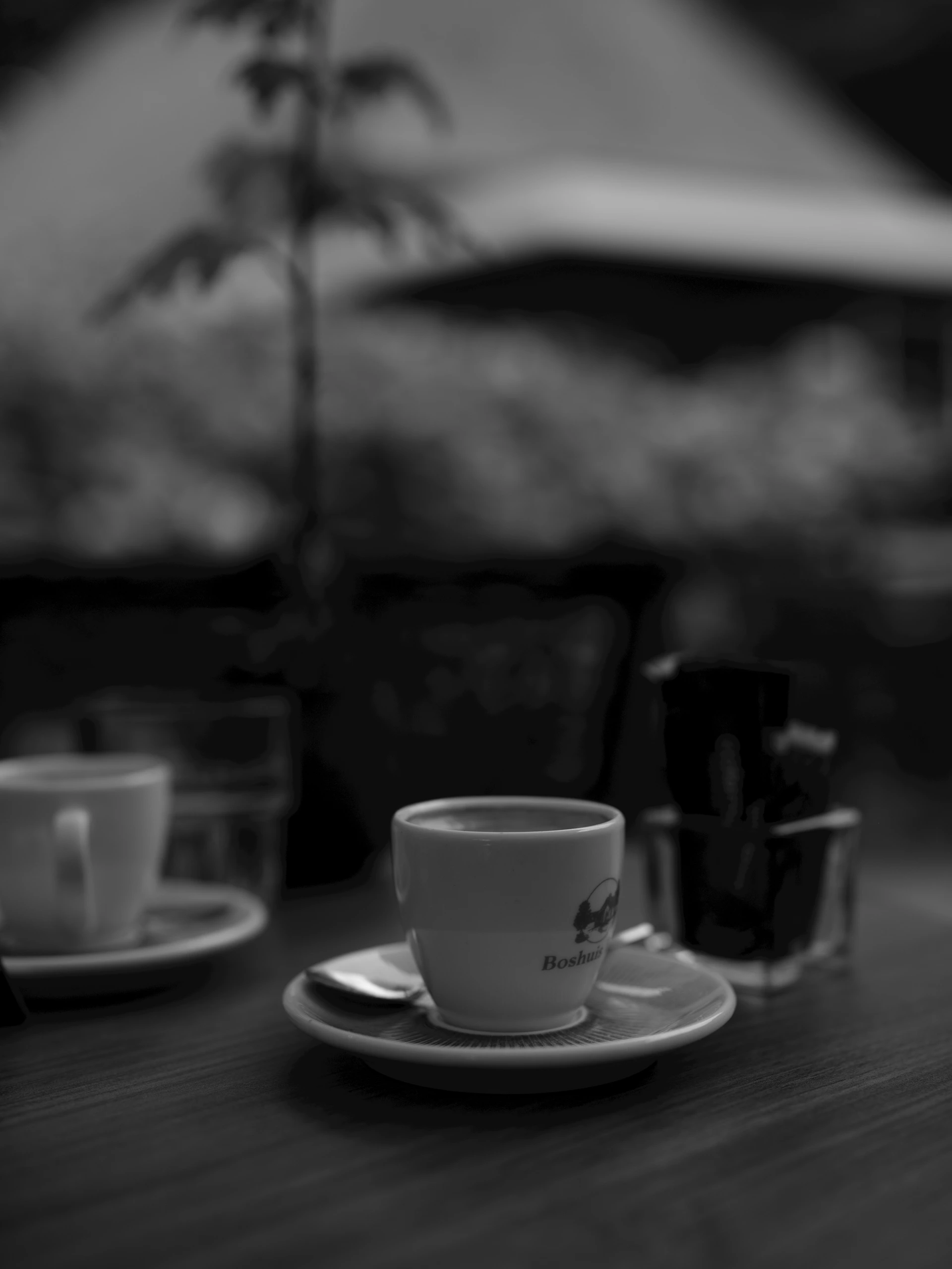 Two cups of coffee on a table