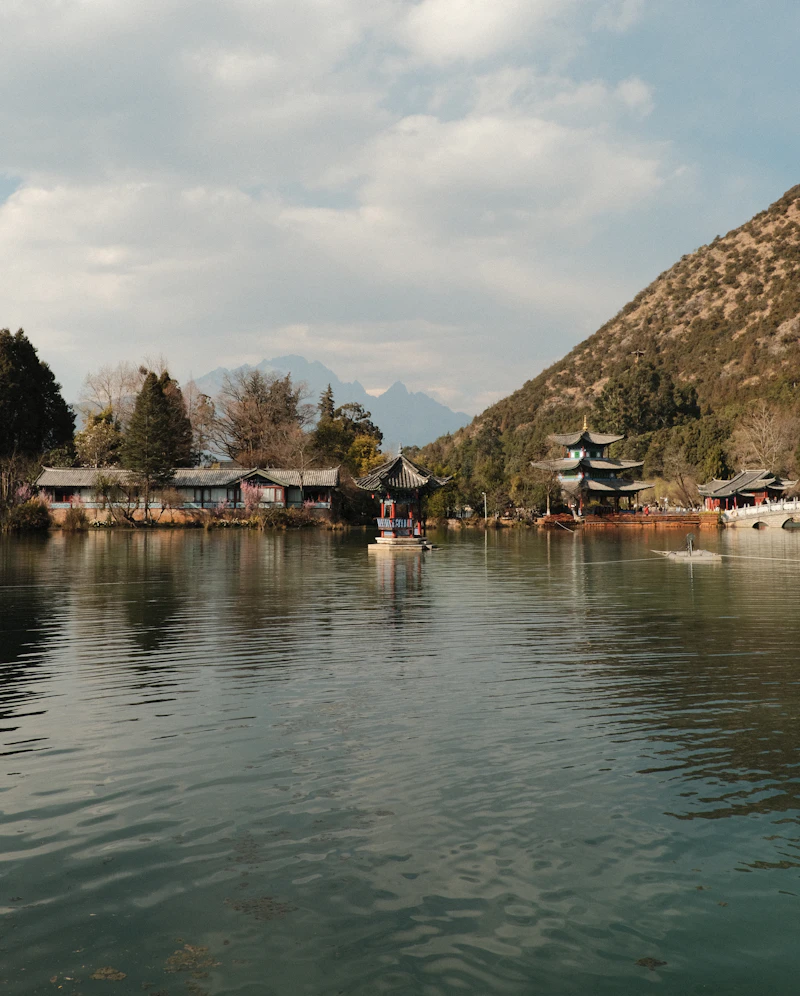 Wenwu Temple at Sun Moon Lake during golden sunset in Taiwan