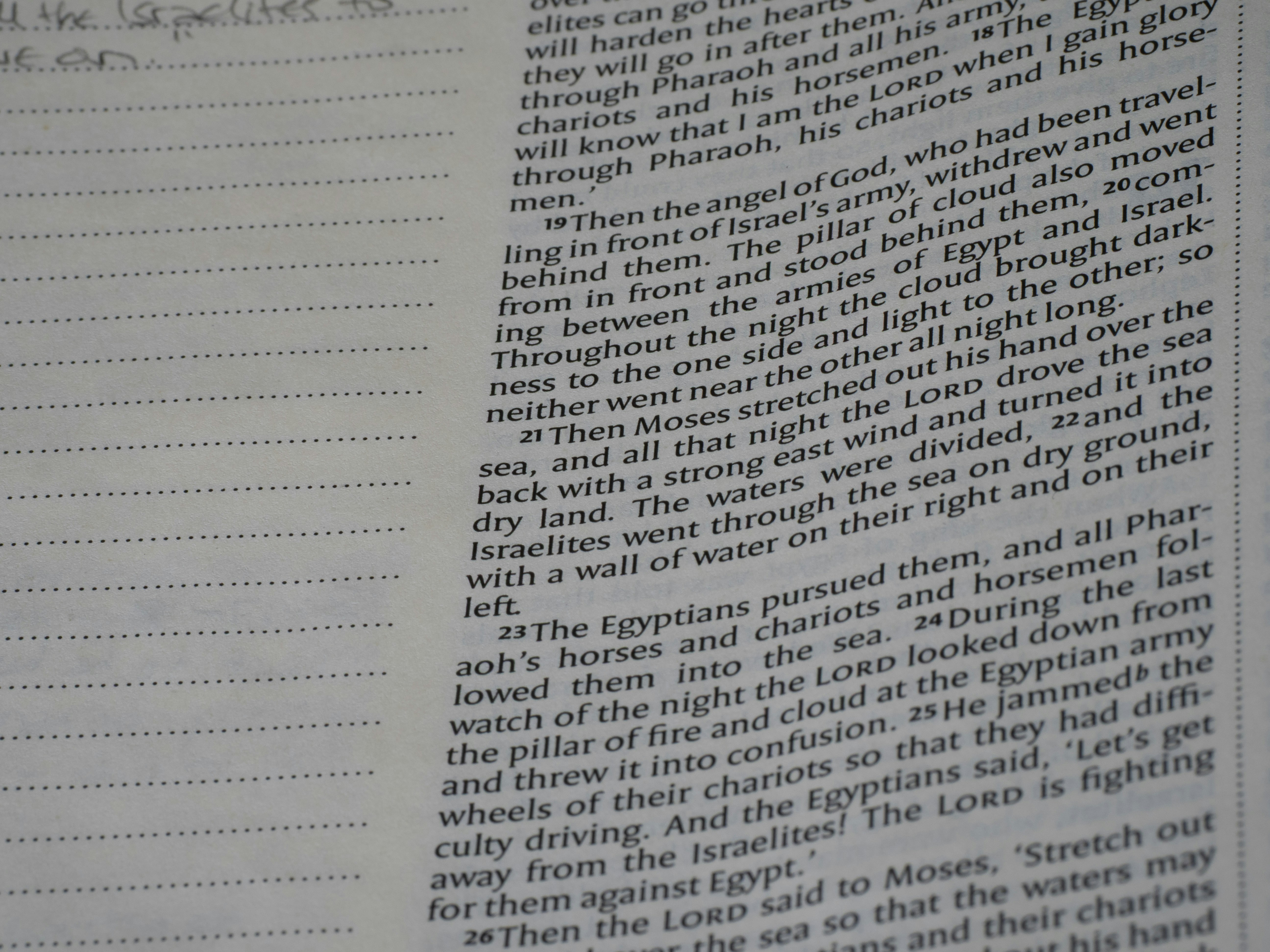 Close-up of an open book with text.