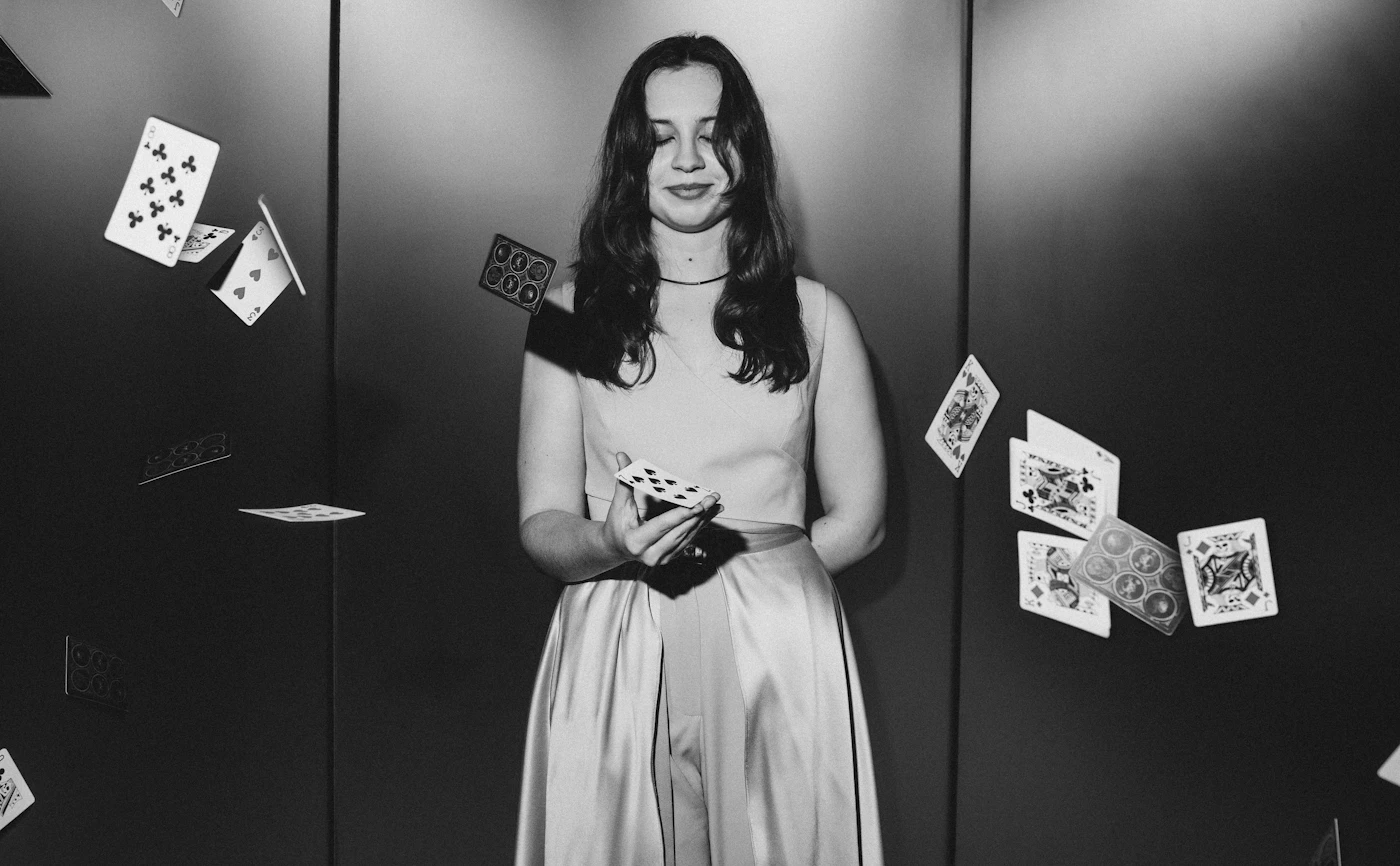 Cards falling