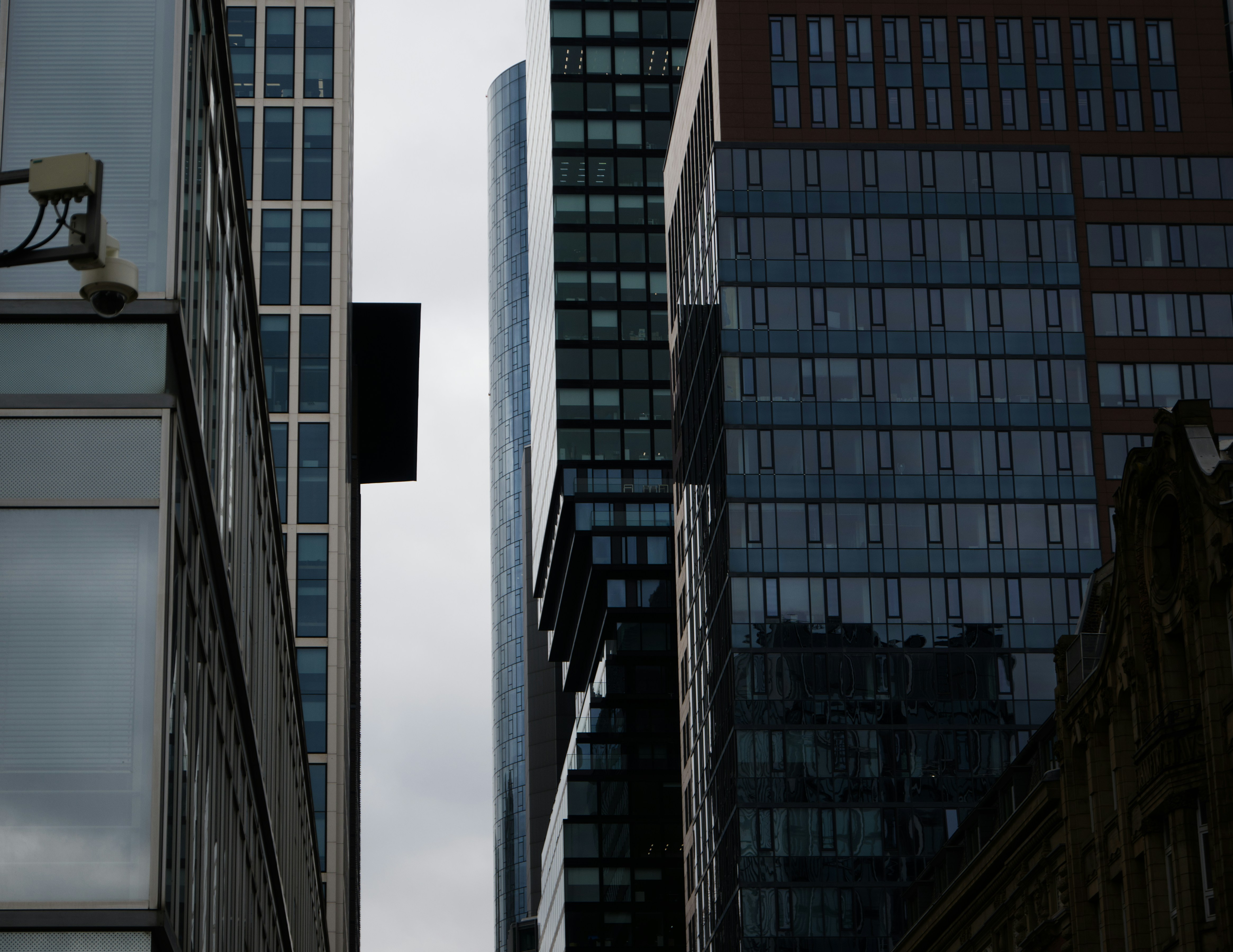 Modern skyscrapers with reflective glass facades