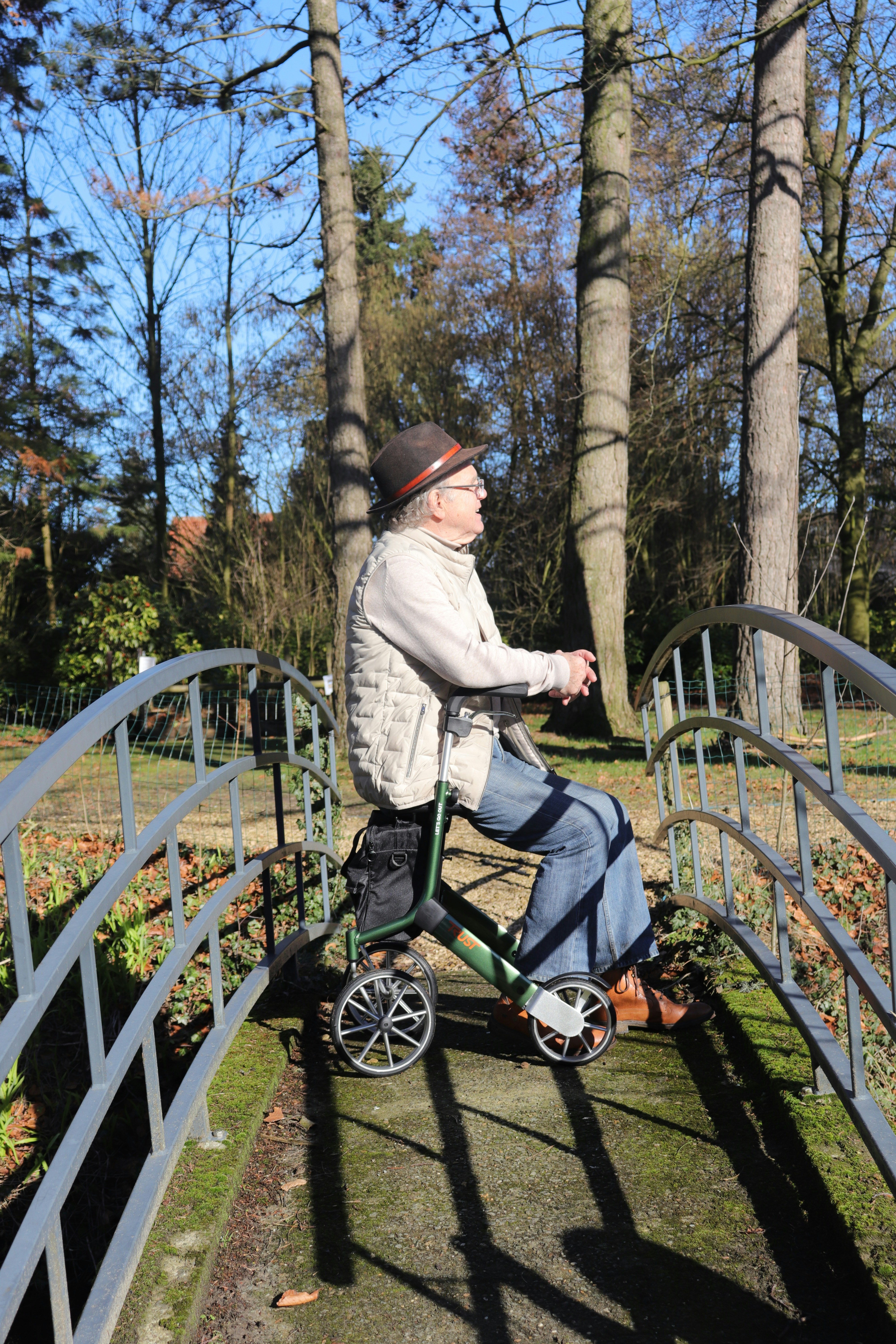 senior enjoying park