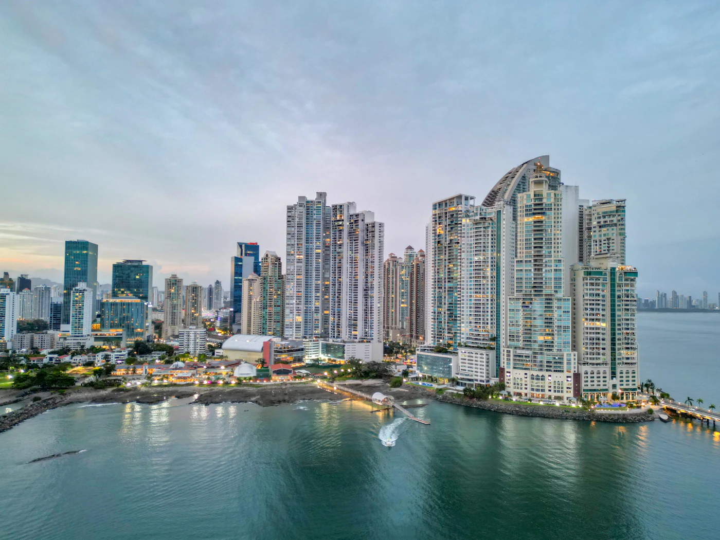 Modern skyscrapers on Panama City waterfront
