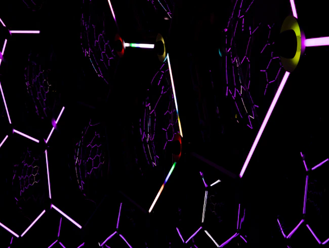 Abstract futuristic purple neon network